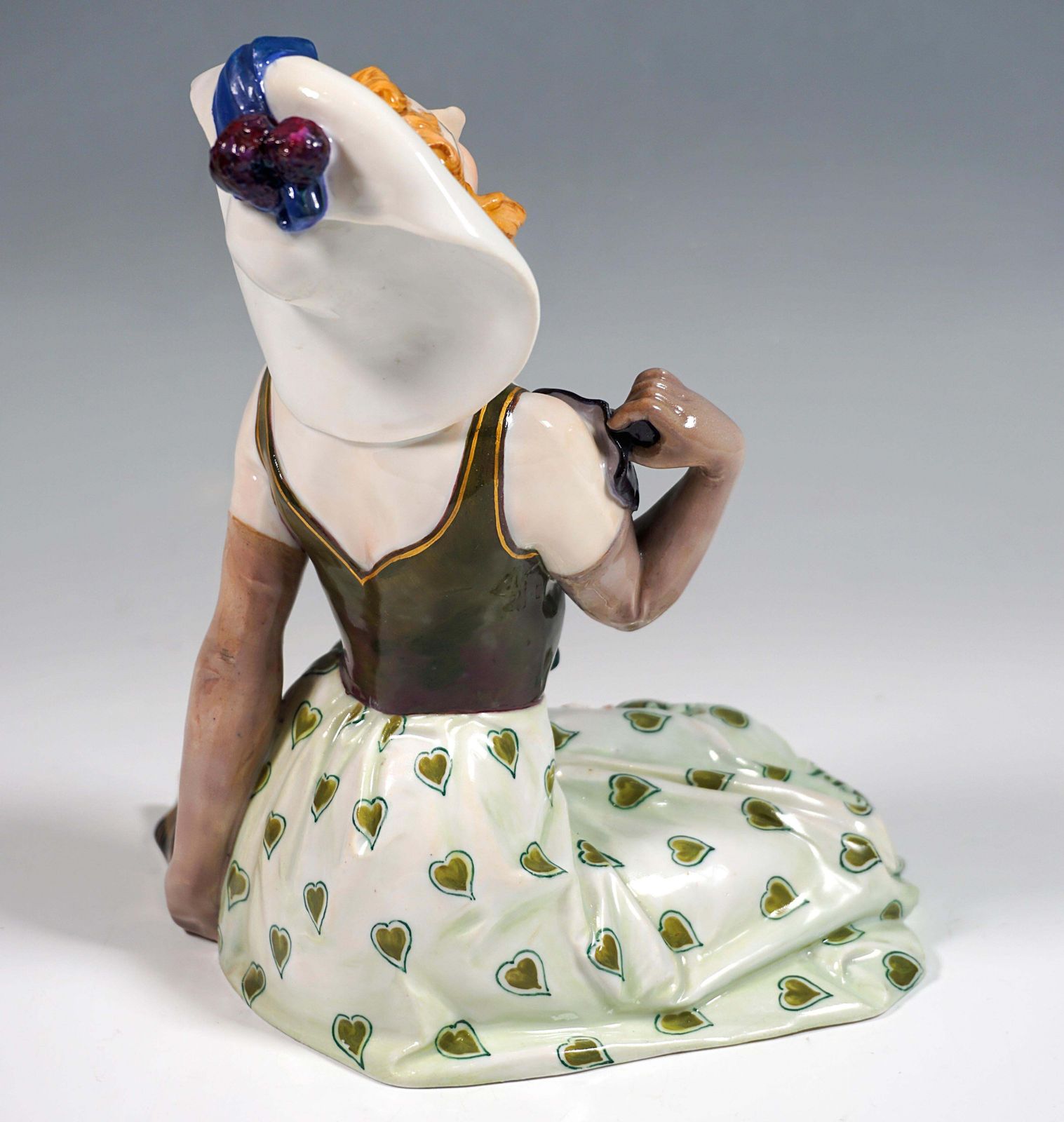 Art Nouveau Figurine 'Pierrette' By Martin Wiegand, Meissen Germany, Ca 1908 photo 4707.0