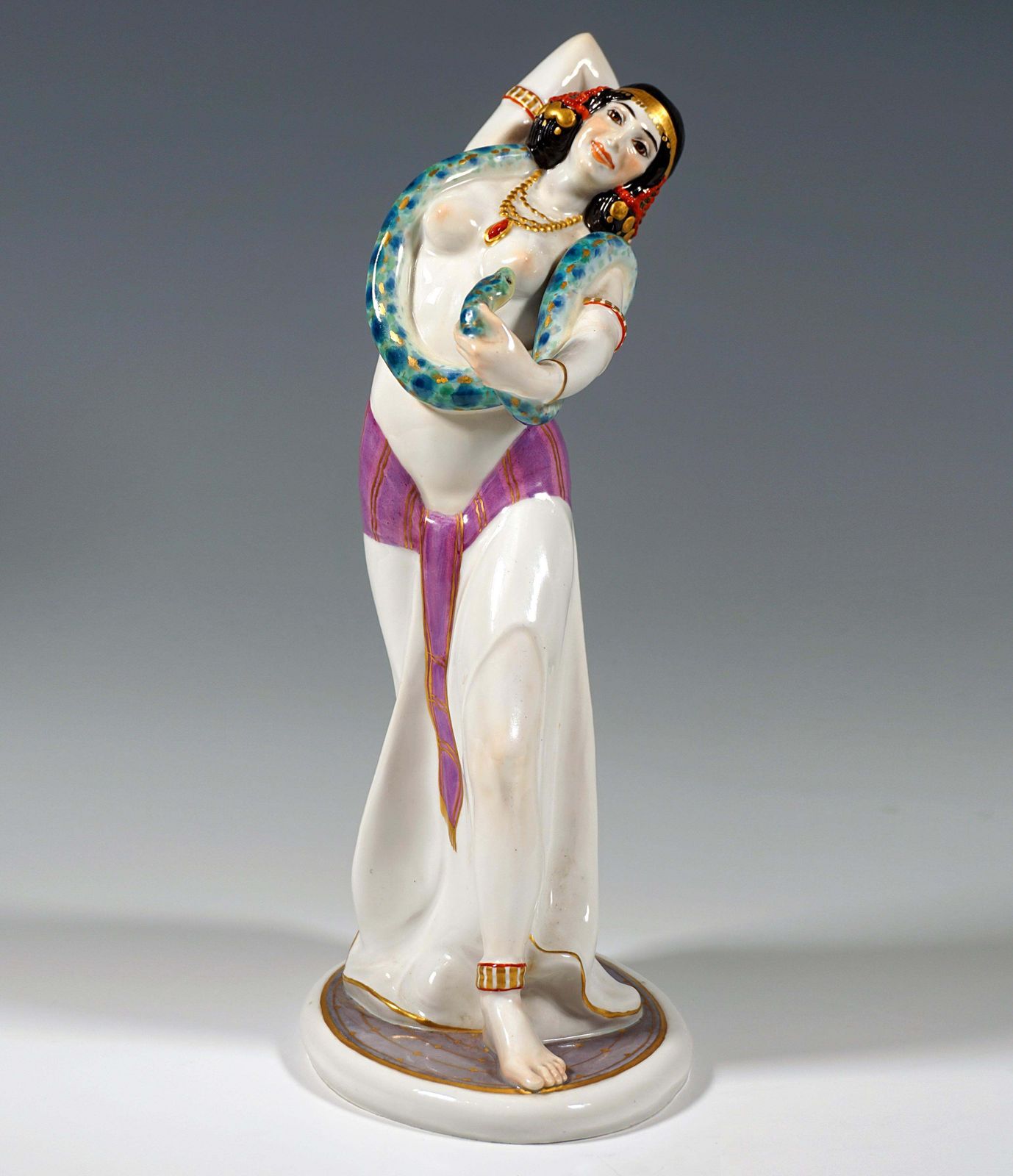 Meissen Art Nouveau Figure Of A Snake Dancer By Max Bochmann Circa 1914 photo furniture