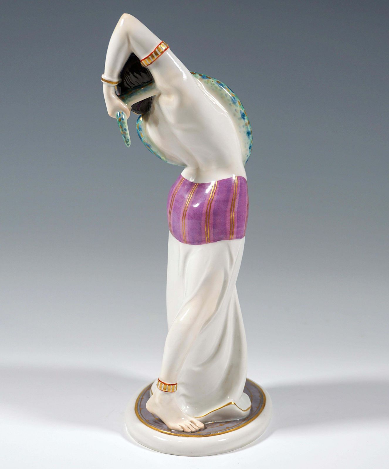 Meissen Art Nouveau Figure Of A Snake Dancer By Max Bochmann Circa 1914 photo Home Decor