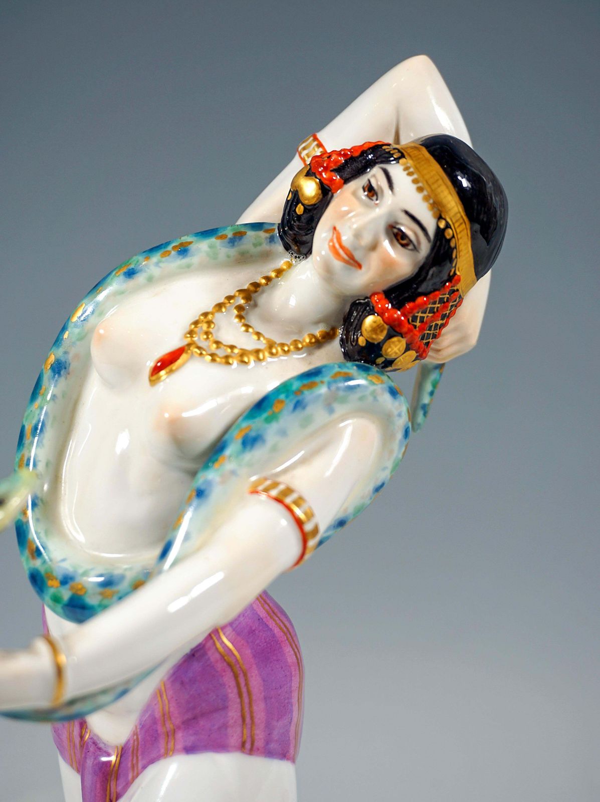 Meissen Art Nouveau Figure Of A Snake Dancer By Max Bochmann Circa 1914 photo buy