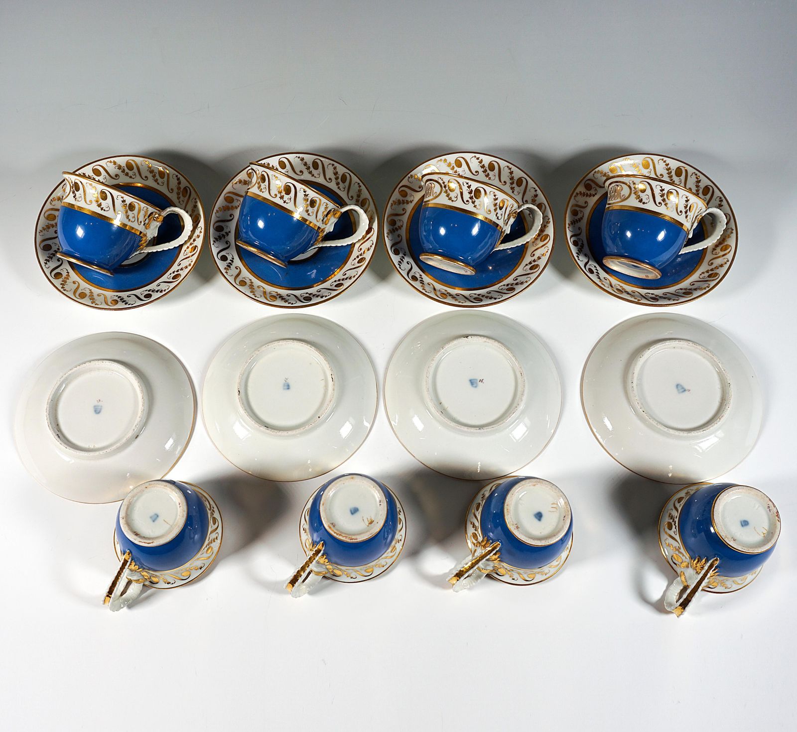 photo furniture Vienna Imperial Porcelain Coffee Service, 8 People, Prussian Blue & Gold, 1825