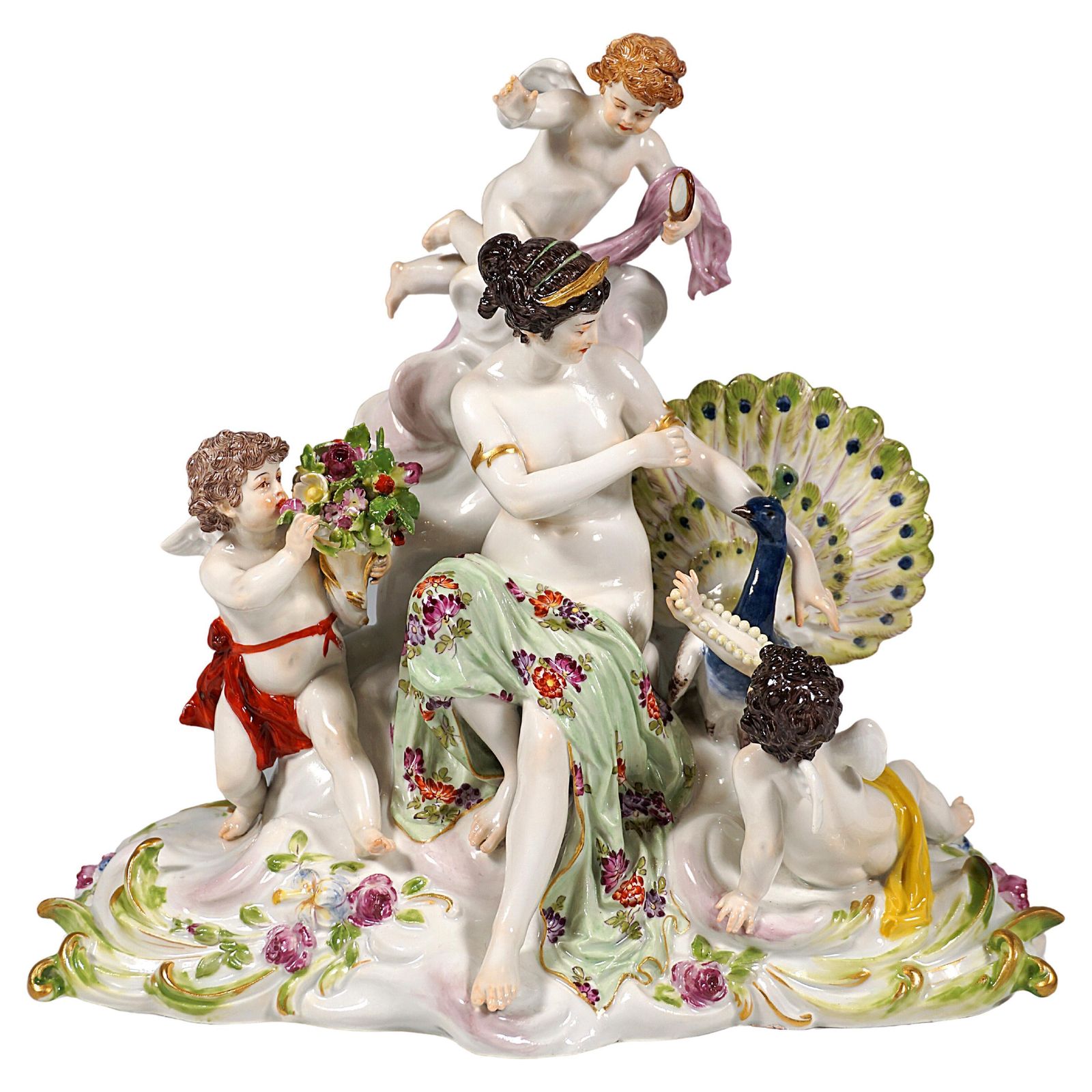 Meissen Art Nouveau Group 'The Air' By Paul Helmig, Germany, Around 1900