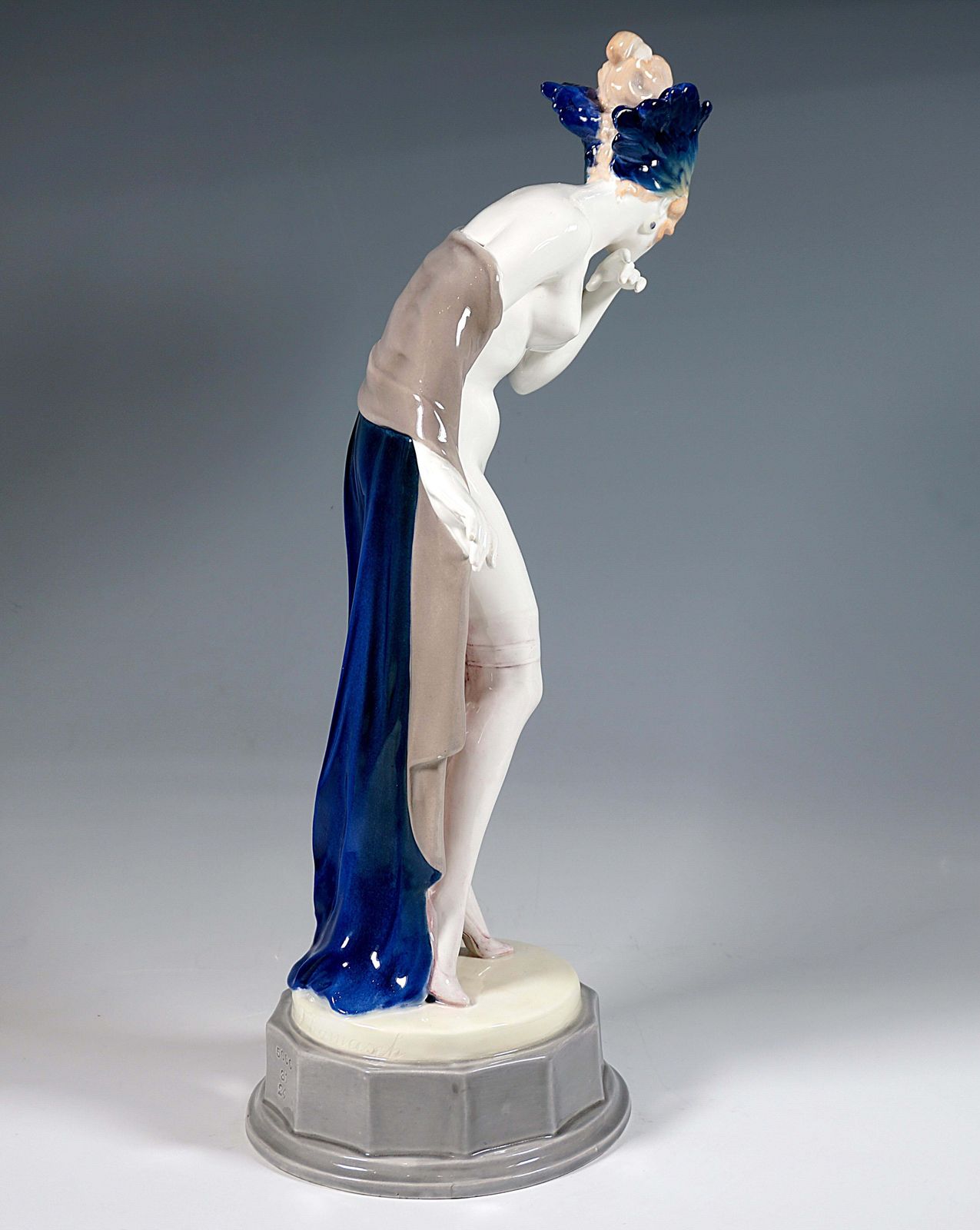 Goldscheider Art Déco Figure 'Fascination', Dancer With Headdress By W. Thomasch photo Art