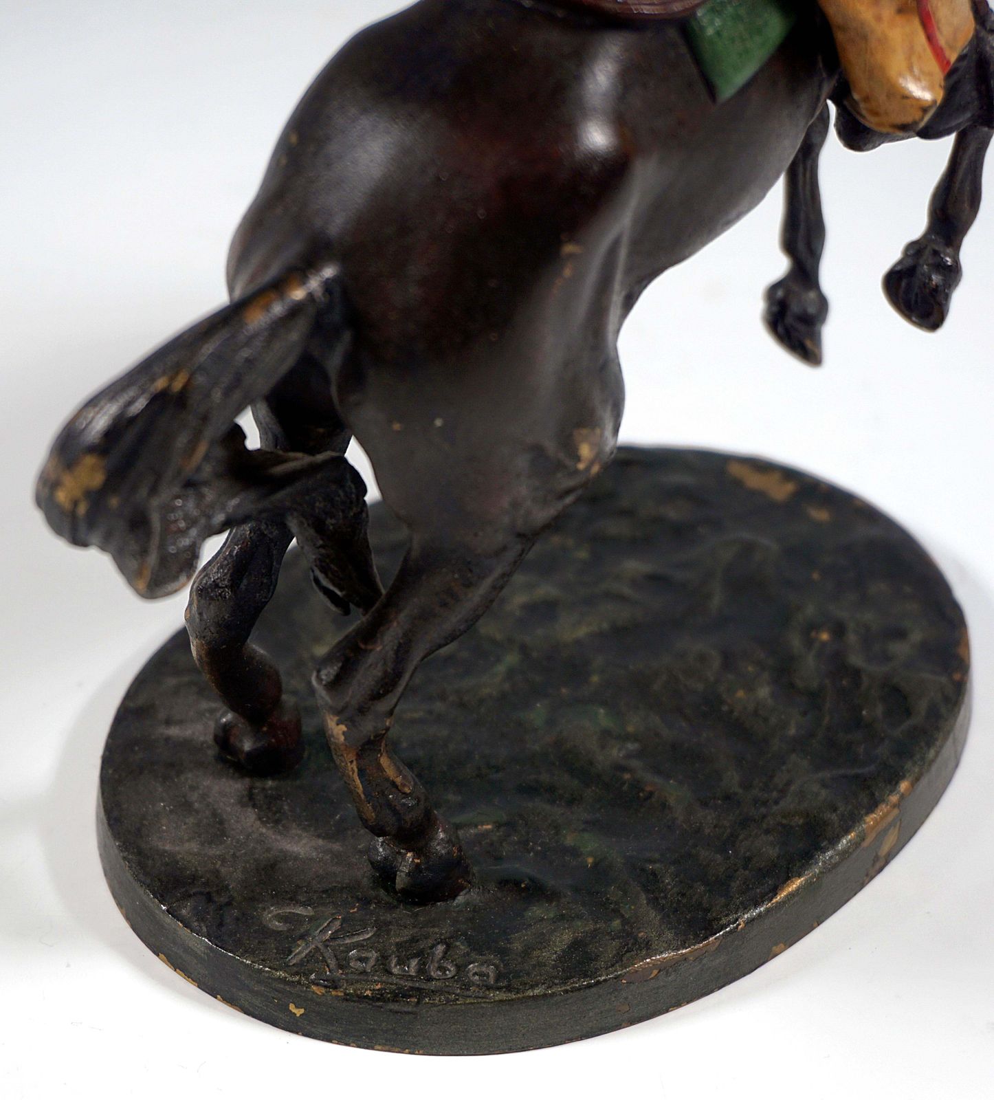 Cowboy With Lasso On Horse, Viennese Bronze Figure By Carl Kauba, Around 1920 photo vinterior
