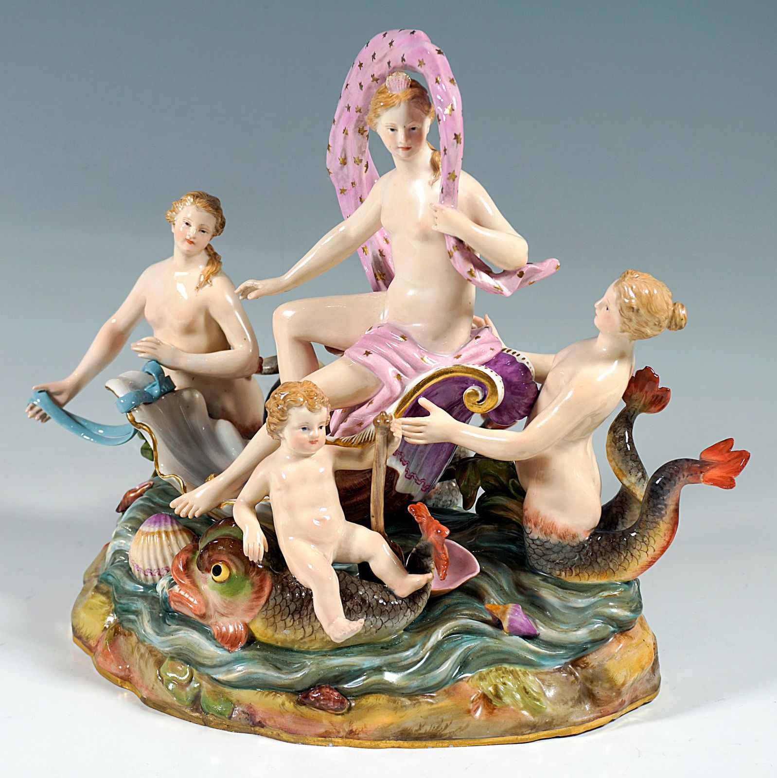 Meissen Allegorical Group 'The Water', By M.V. Acier, Germany, Around 1860 photo vinterior