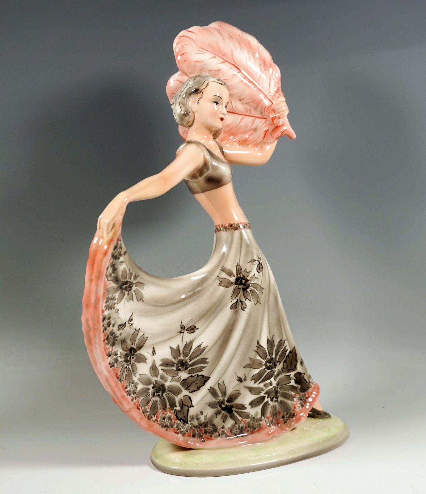 Goldscheider Art Deco Figurine, 'Fan Dance', By Josef Lorenzl, Around 1938 photo furniture