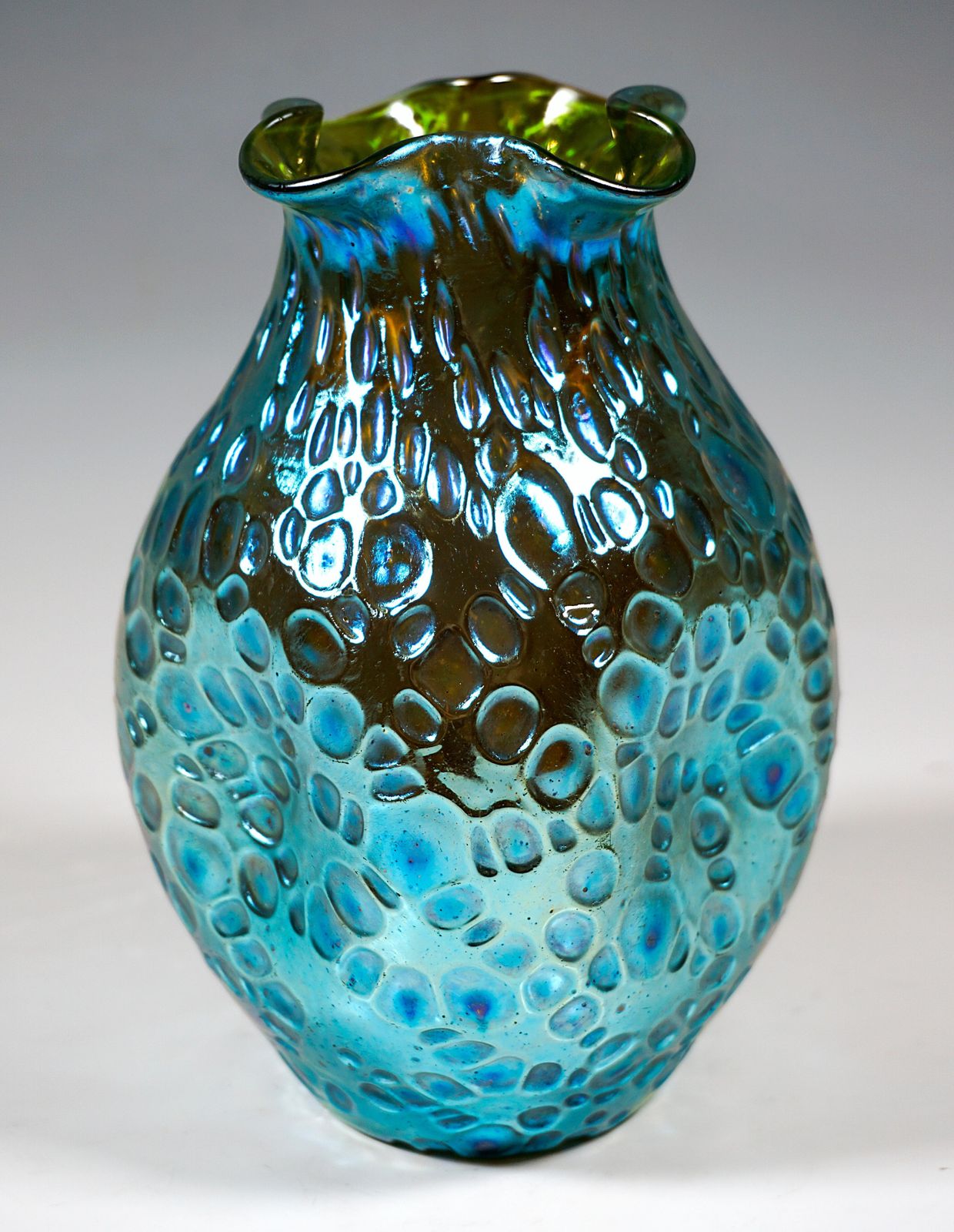 Loetz Art Nouveau Vase Crete Diaspora Silver Iris, Austria Hungary, Around 1902 photo Home Decor