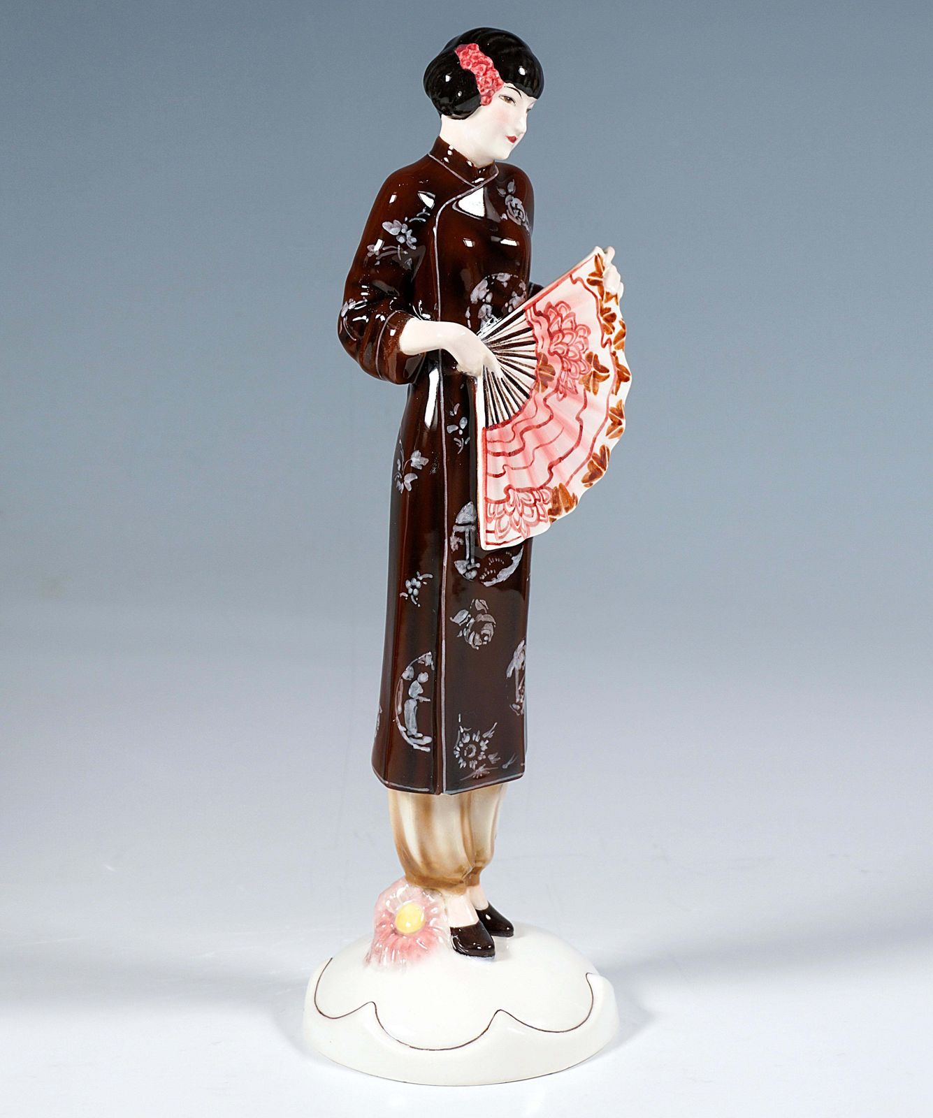 Goldscheider Vienna Figurine, Lady In Japanese Costume, By Josef Lorenzl, C1931 photo furniture