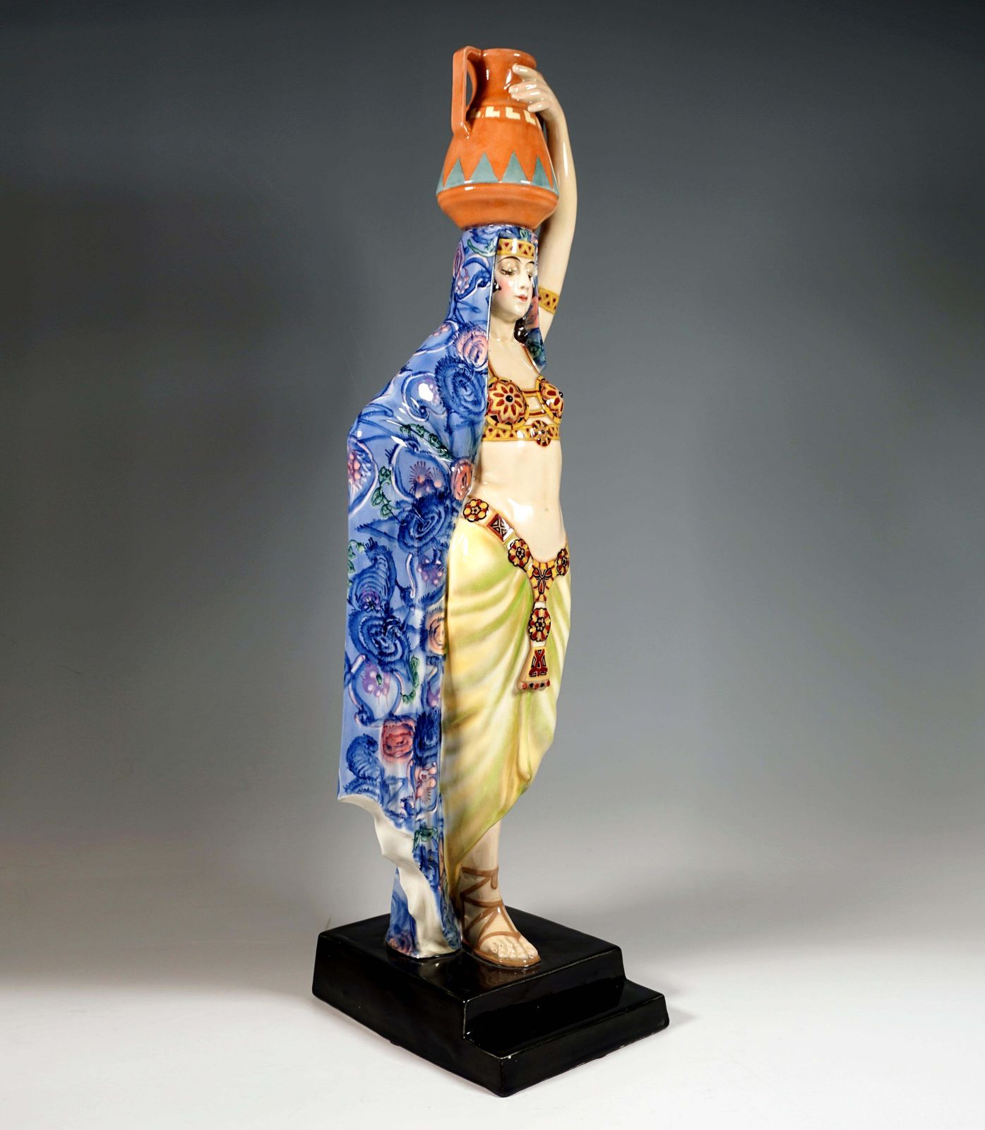 Large Goldscheider Vienna Art Déco Figurine, Water Carrier, Lorenzl, Ca. 1925 photo furniture
