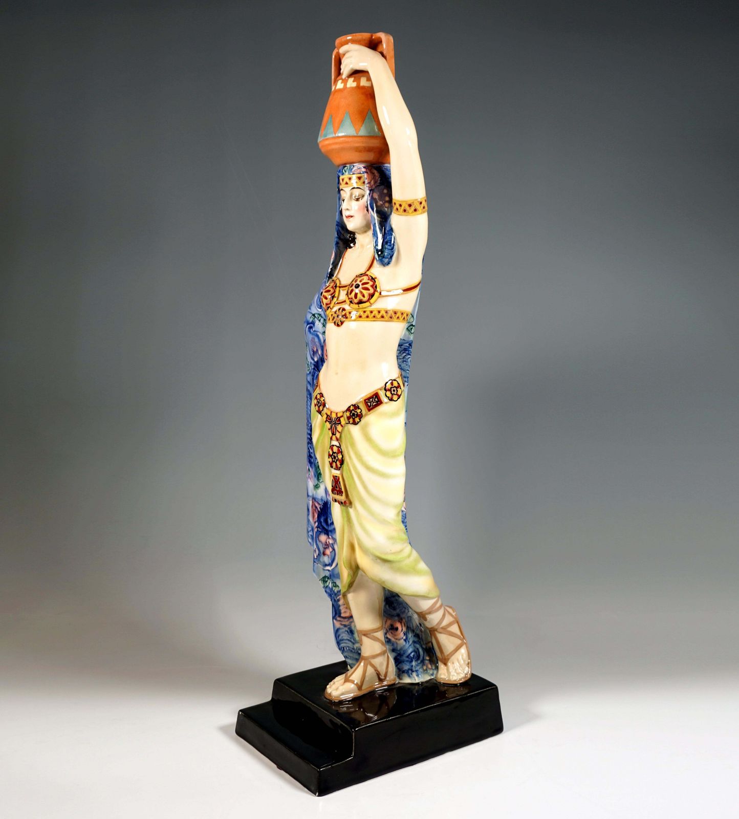Large Goldscheider Vienna Art Déco Figurine, Water Carrier, Lorenzl, Ca. 1925 photo 7816.0