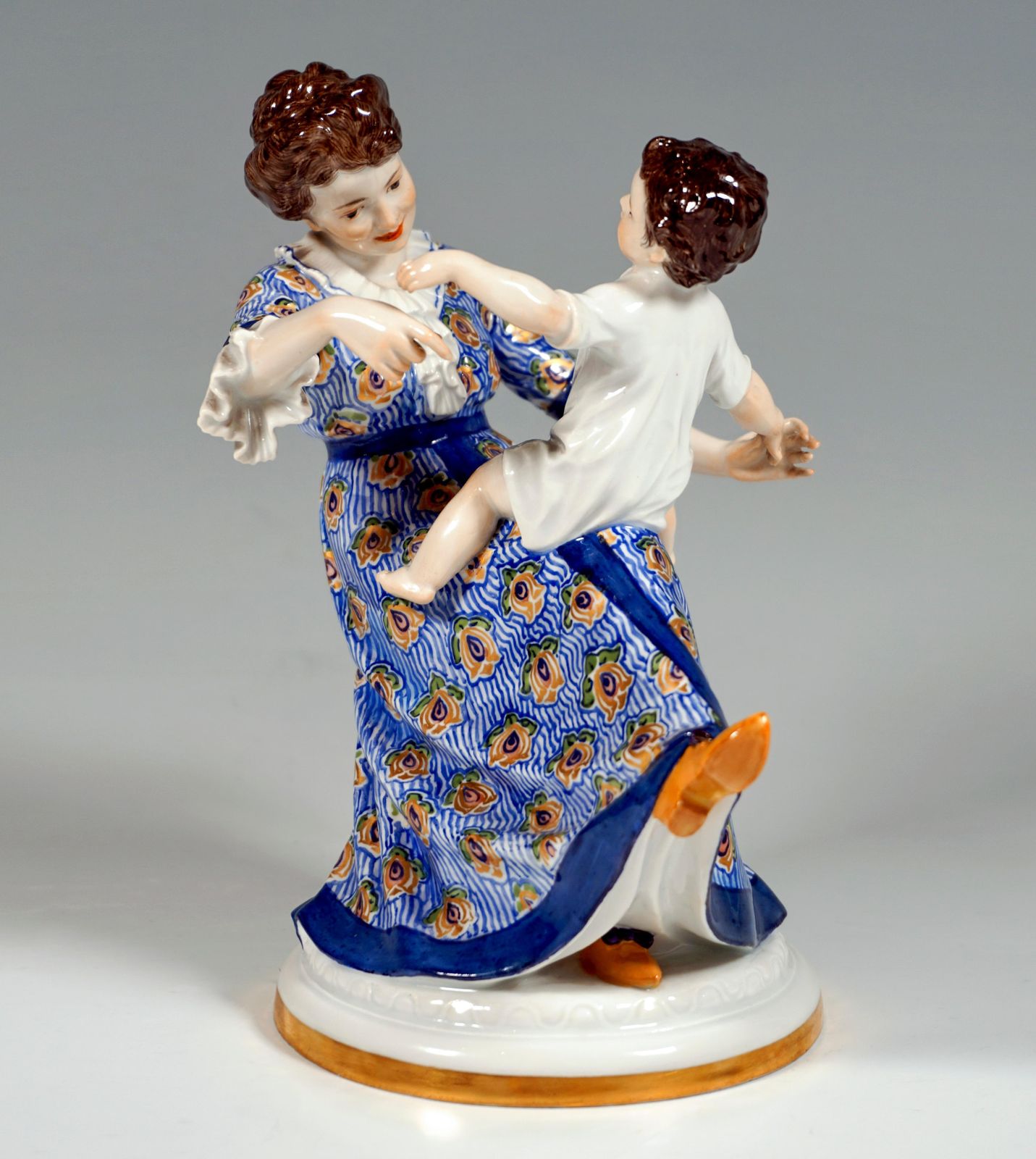 Art Nouveau Group 'Mother With Child', By Paul Helmig, Meissen Germany, Ca 1912 photo furniture