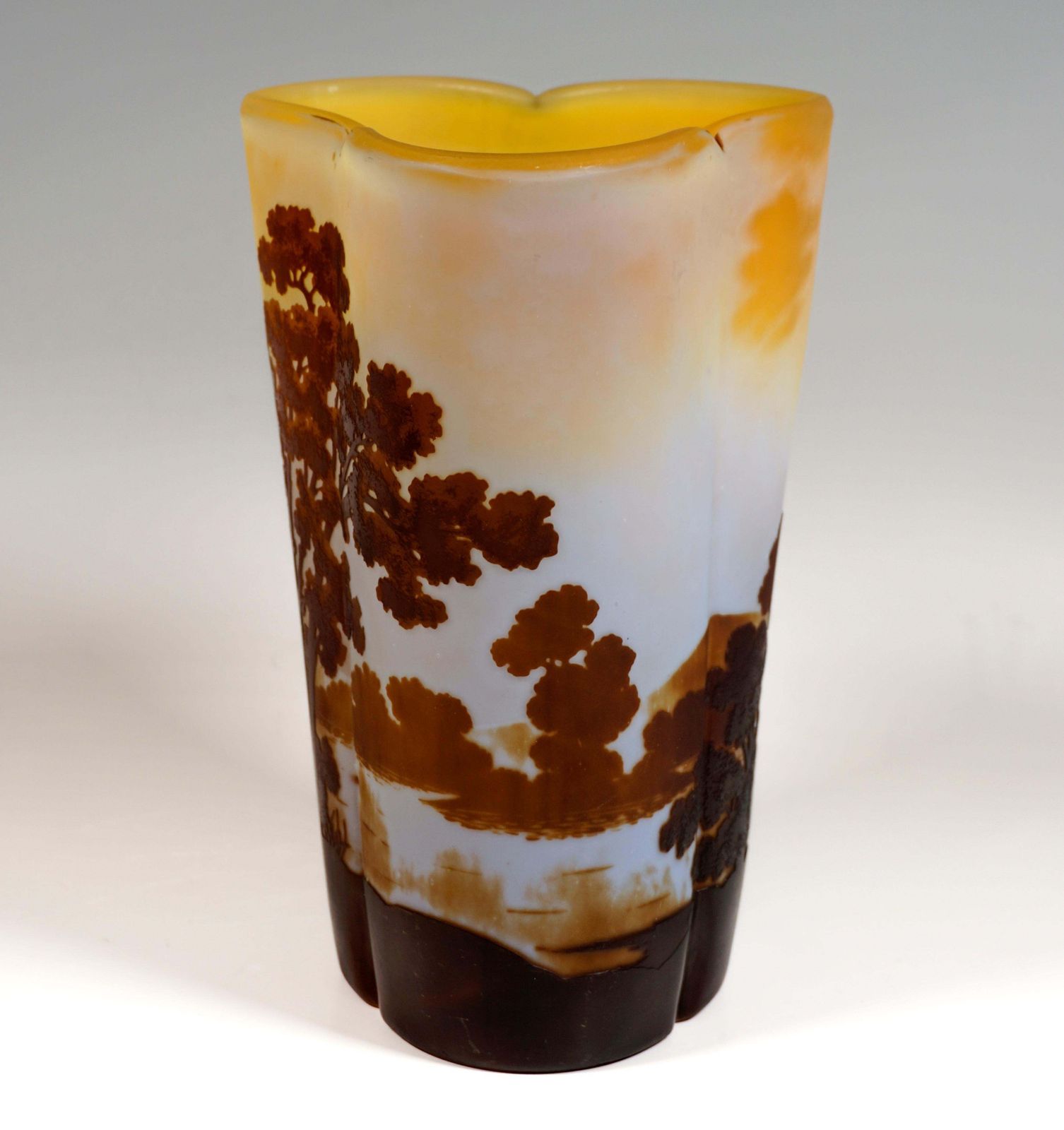 Large émile Gallé Art Nouveau Vase With Pond Landscape Decor, France, 1904/06 photo 4796.0