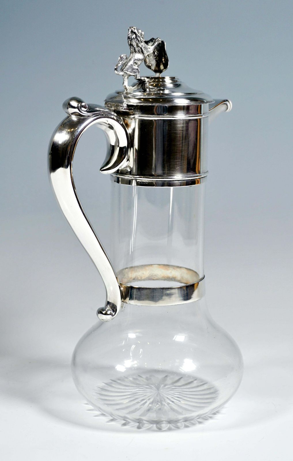 Glass Carafe With Lion & Coat Of Arms Silver Fitting, London, Early 20th Century photo furniture