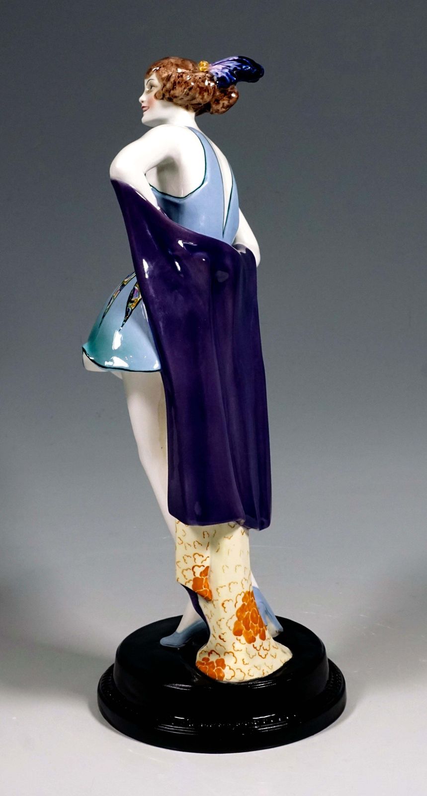 Goldscheider Art Deco Figure Standing Dancer With Headdress By Wilhelm Thomasch photo Art