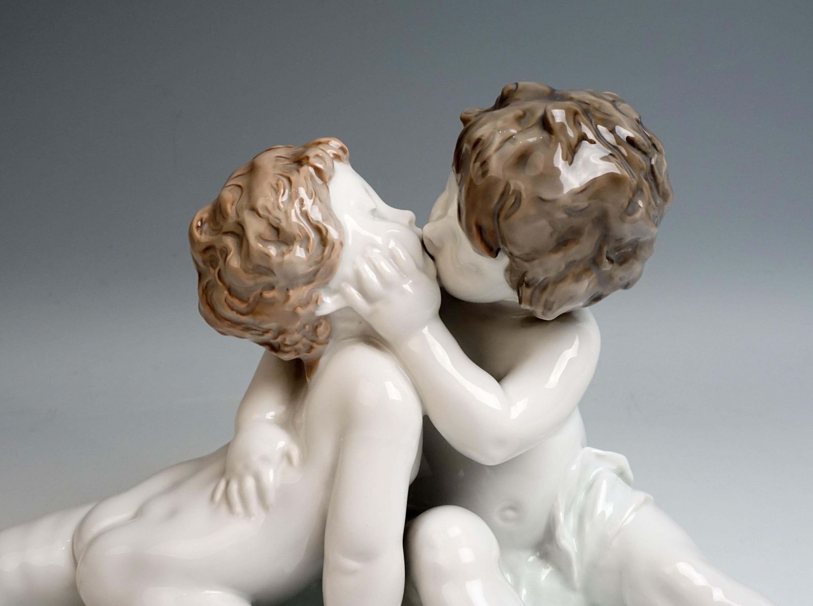 Large Art Deco Figure Group 'Young Love' By J. Limburg Rosenthal, Germany photo for sale