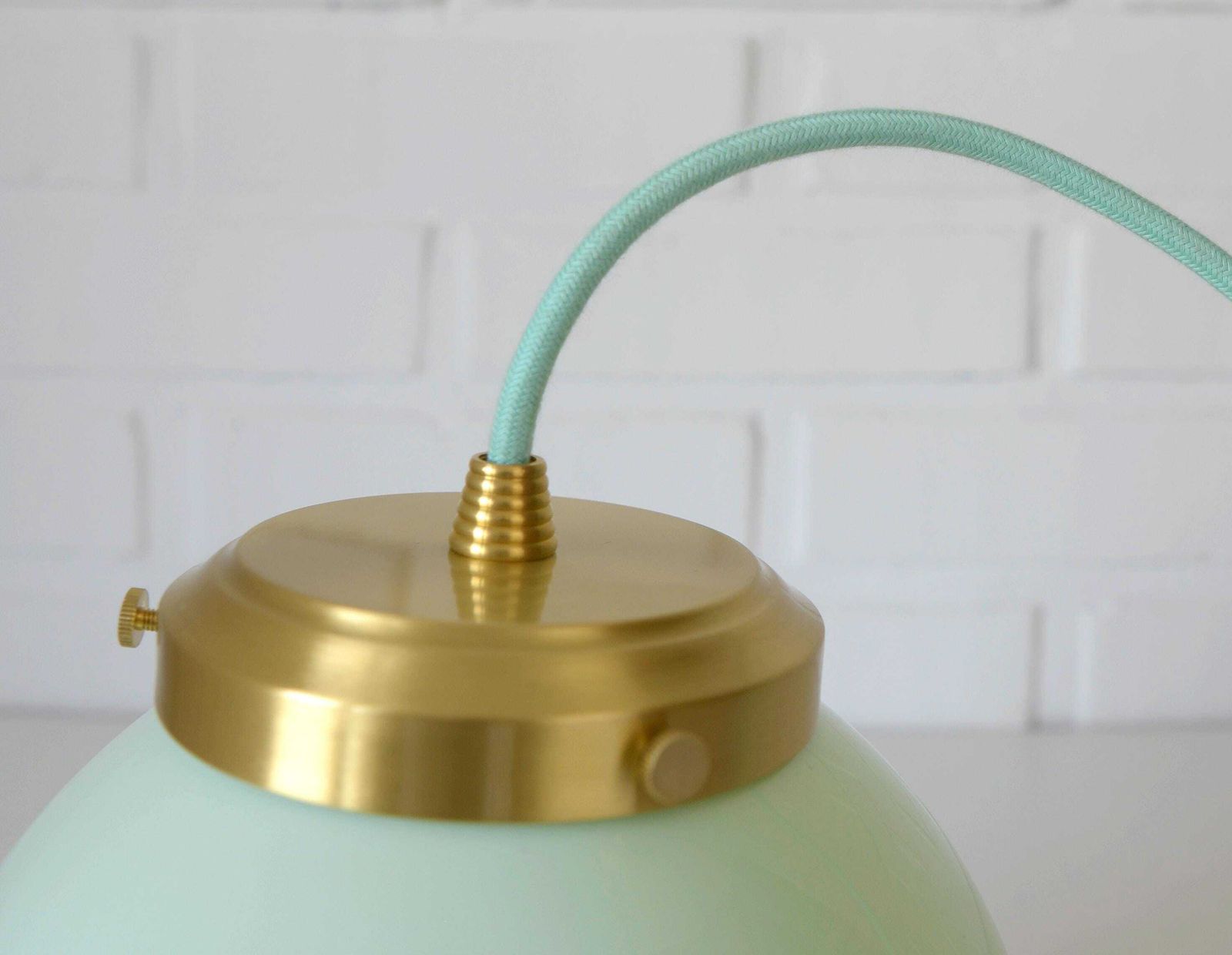 photo furniture Redesign Pendant Lamp / Ceiling Light / Art Deco / Mint Green Hand Blown Glass / Light Fixture / Hanging Lamp / Antique Lamp / Old Lighting