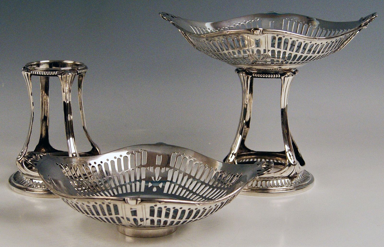 Silver Art Nouveau Pair Of Centrepieces Holders Bruckmann And Sons, Germany 1900 photo 1920.0