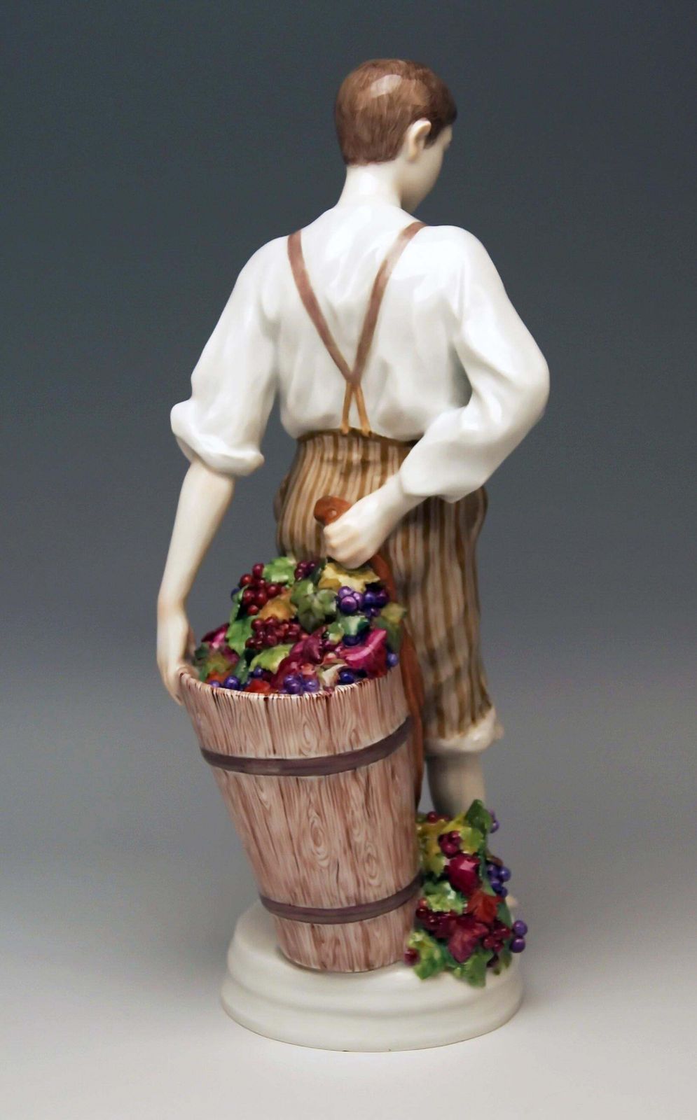 Meissen Boy And Dosser With Winegrapes By Theodore Eichler Model W 129 photo for sale