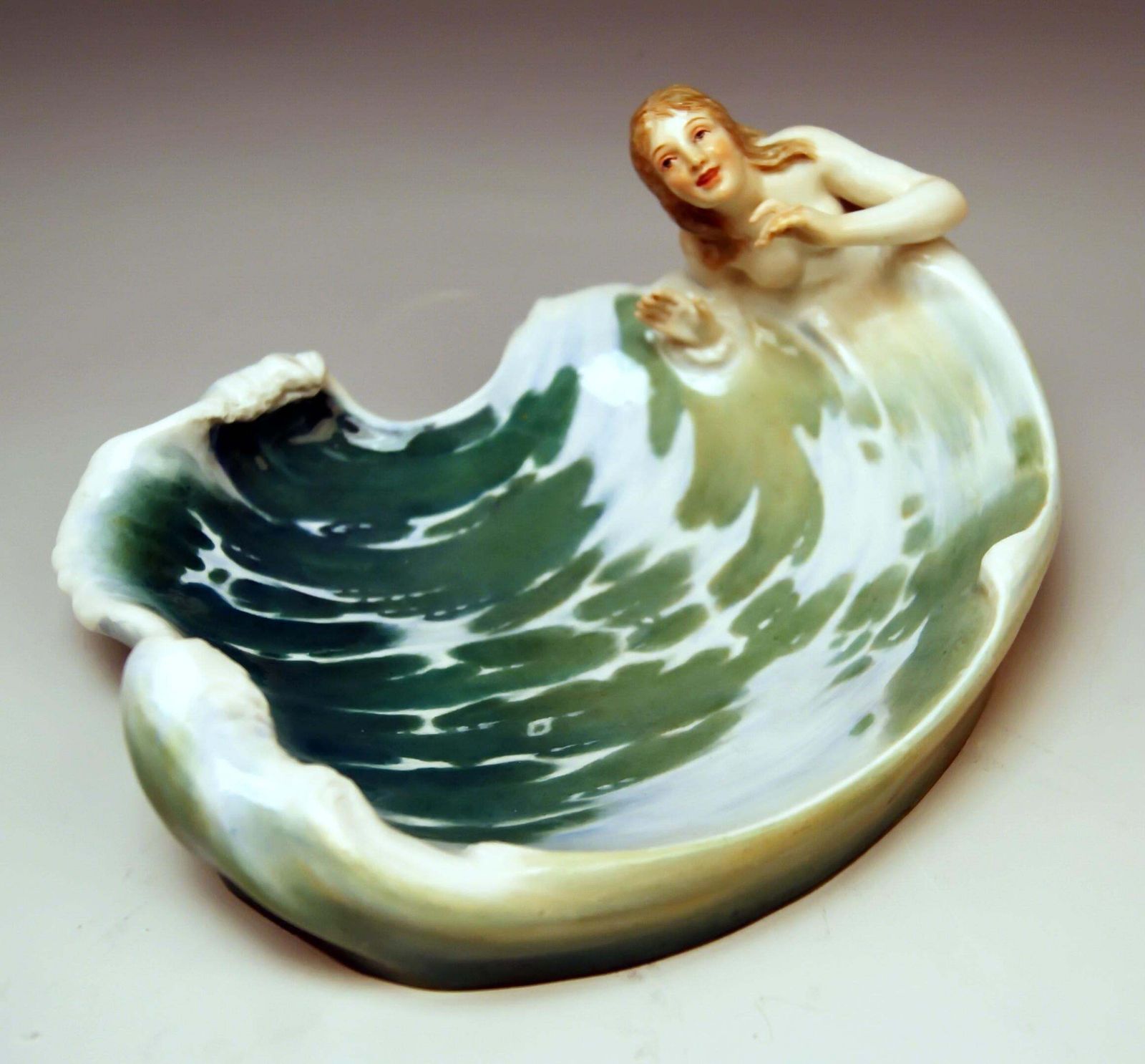Meissen The Wave Art Nouveau Bowl Figurine Henschtel Konrad Q 169, Circa 1900 photo buy