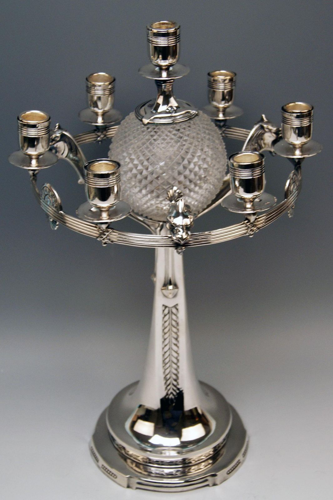 Three Part Table Set Centerpiece Pair Of Candelabras Silver Plated, Germany 1915 photo furniture