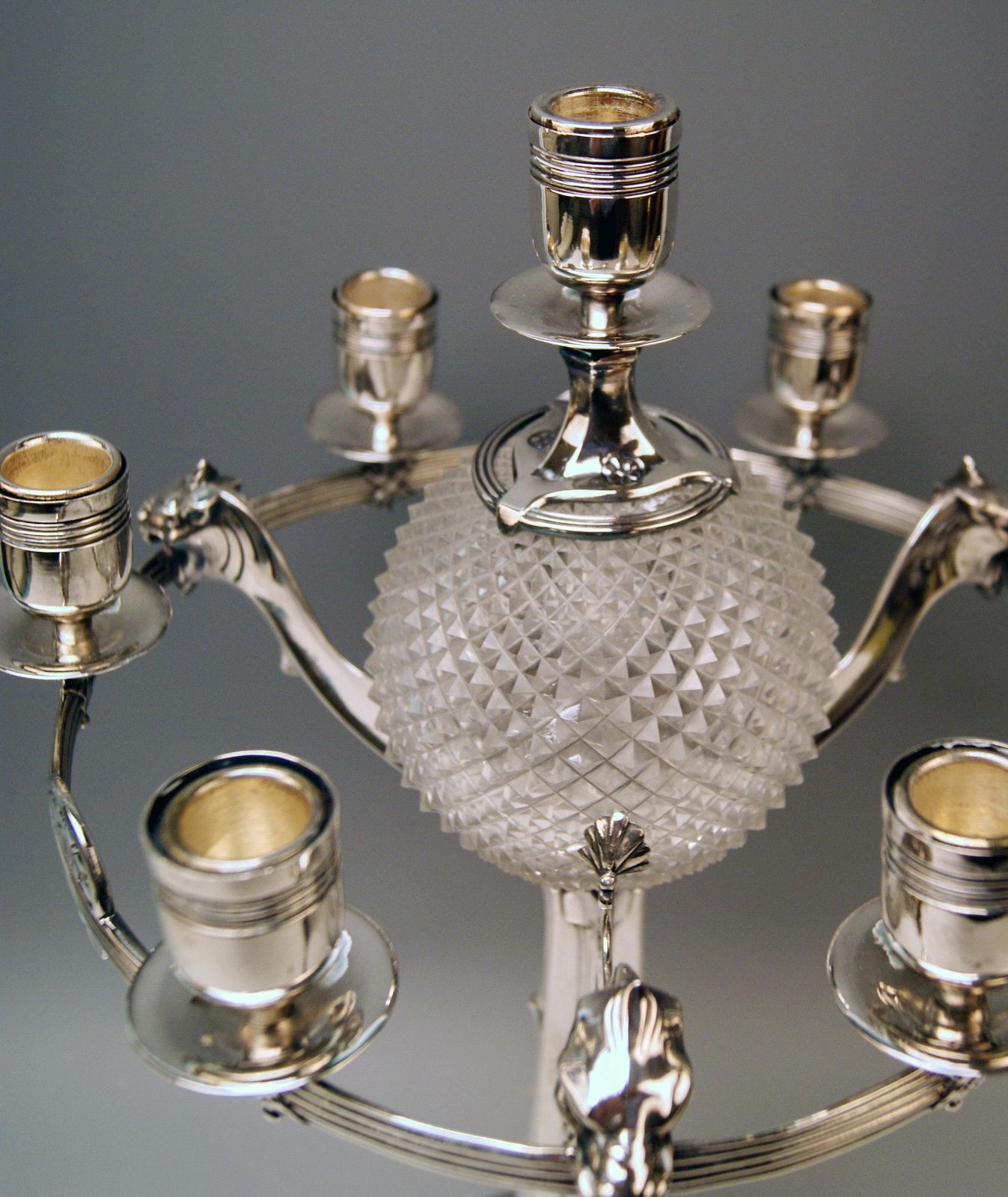 Three Part Table Set Centerpiece Pair Of Candelabras Silver Plated, Germany 1915 photo Home Decor