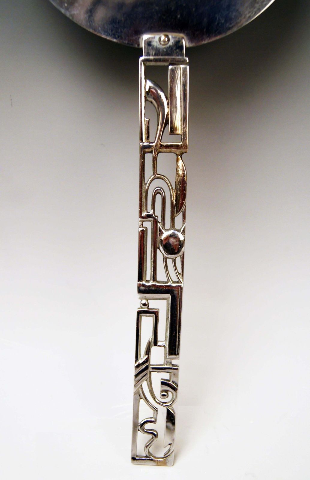 Art Deco Hagenauer Vienna Hand Mirror Brass Nickel Plated, Made Circa 1930 photo for sale