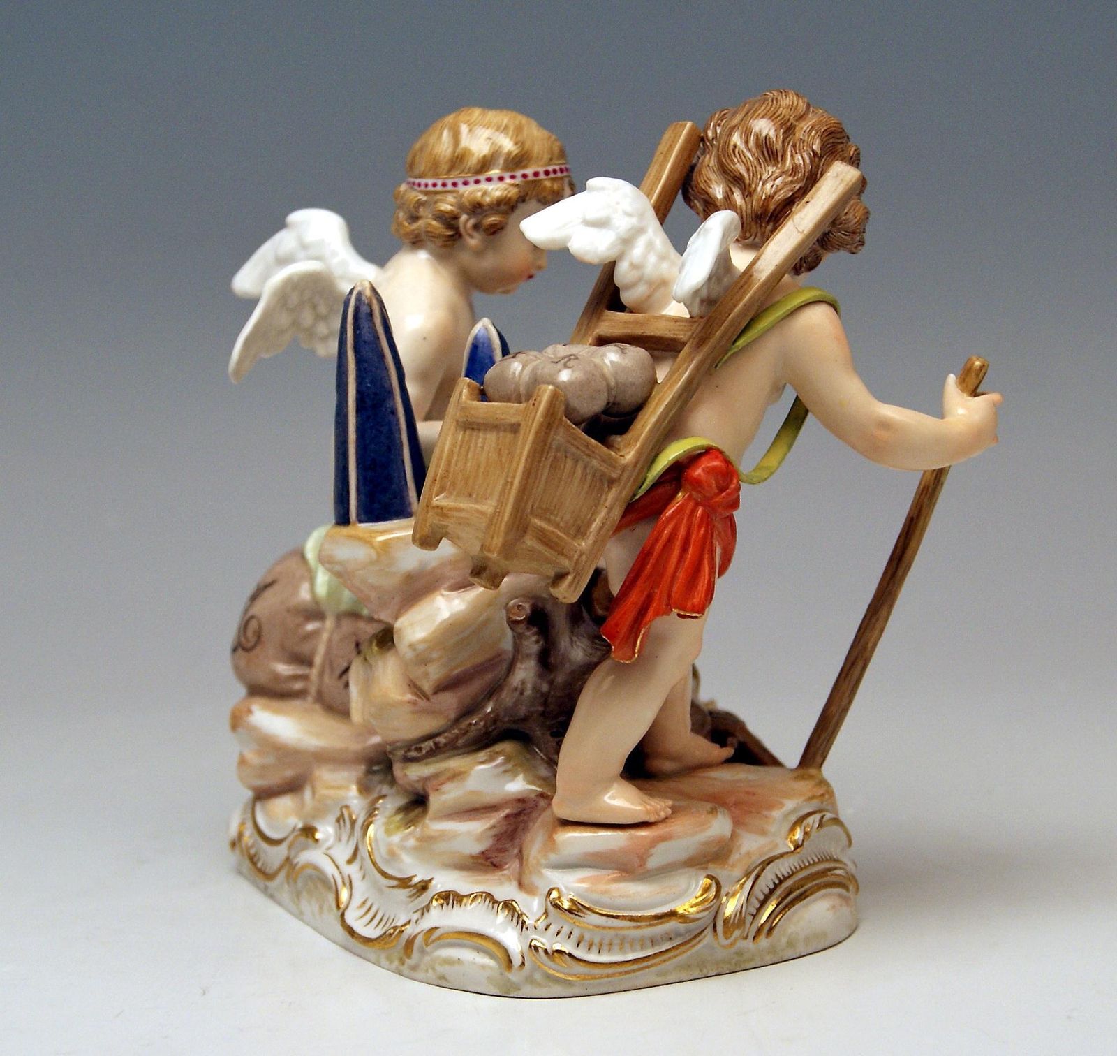 Meissen Figurines Cherubs Allegory Of Trading Model C42 By Schoenheit photo Home Decor