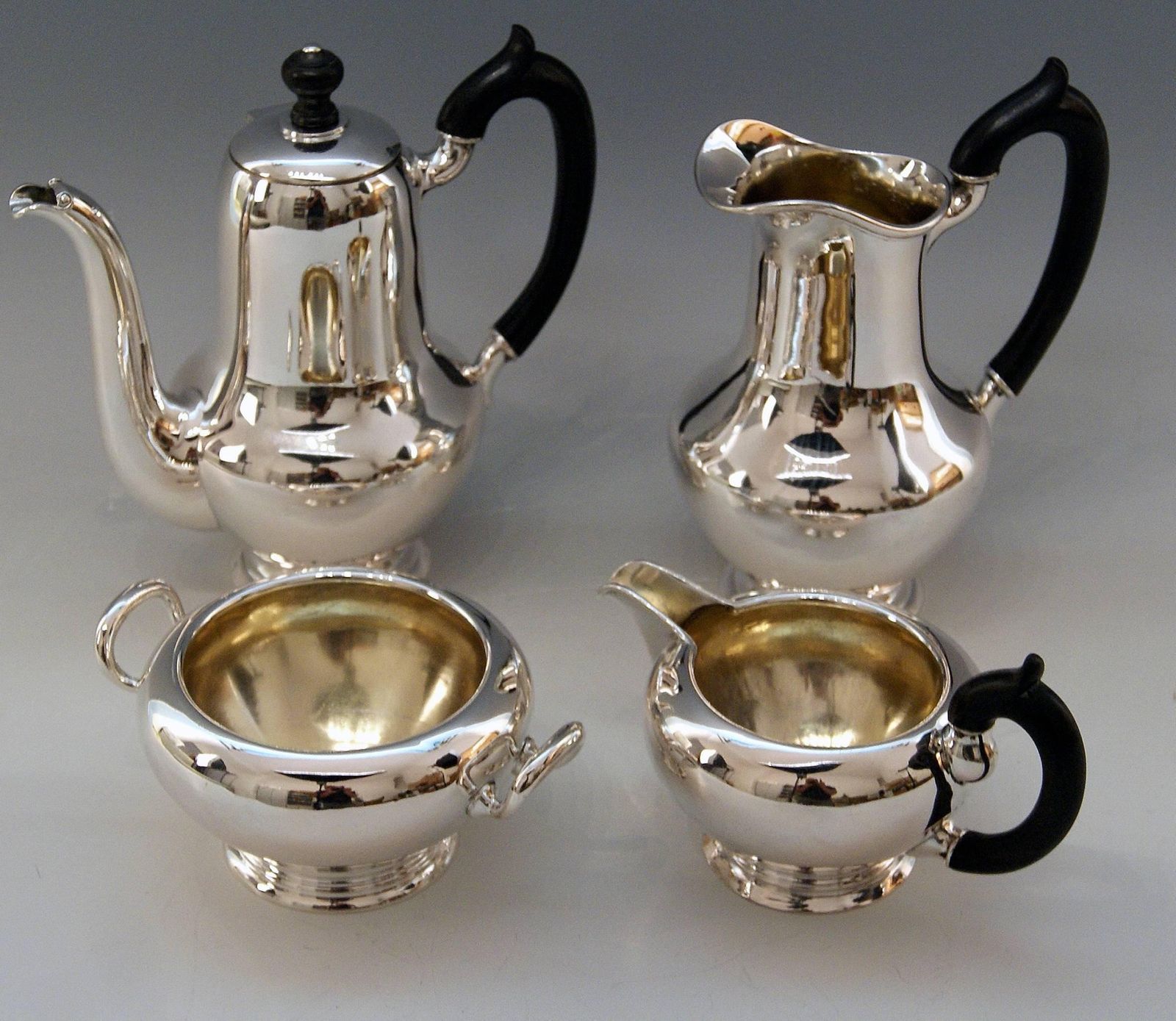 Silver Austria Vienna Coffee Pot Milk Pot Sugar Bowl Creamer Klinkosch 1922 1925 photo furniture