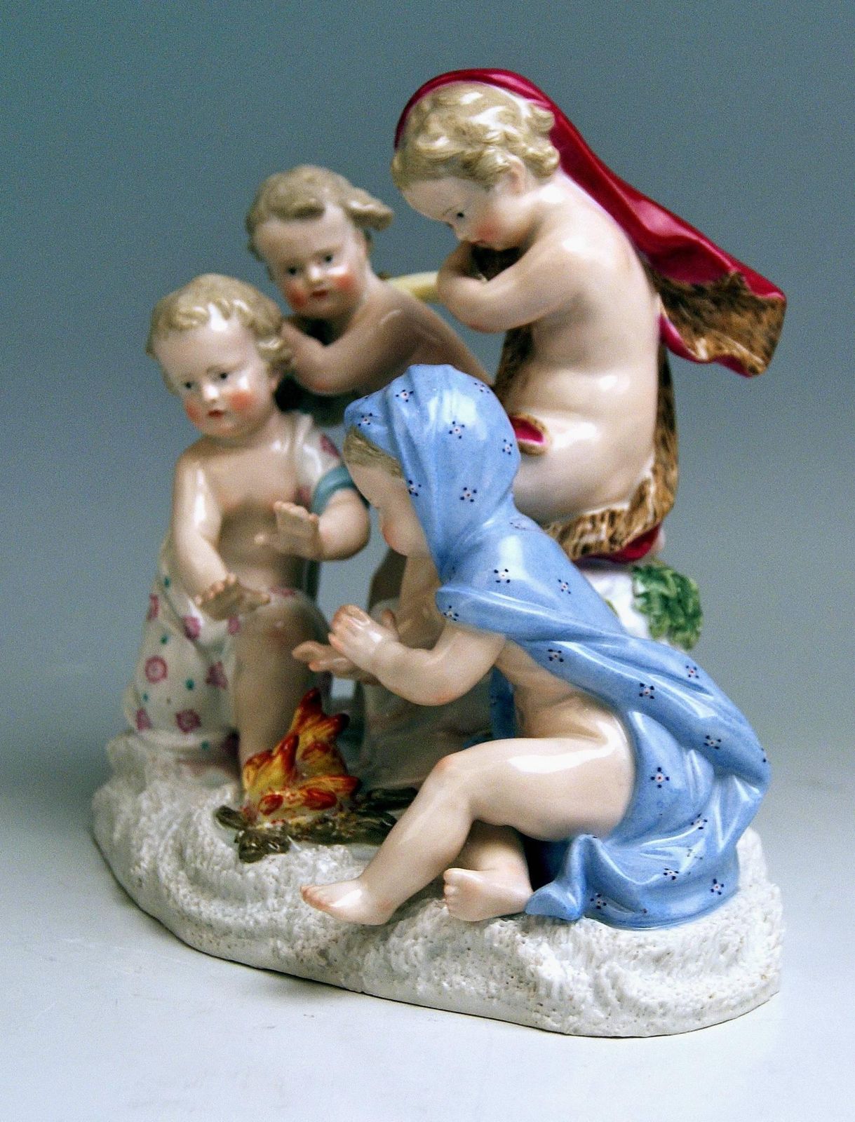 Meissen Allegory Of Winter Four Cherubs Model 2495 Johann J. Kaendler photo furniture