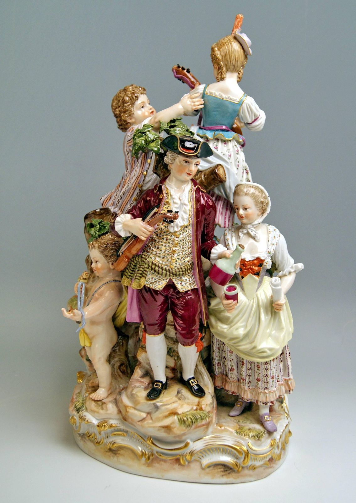 Meissen Shepherds Figurines Model 2870 Johann Joachim Kaendler, Circa 1850 photo Home Decor