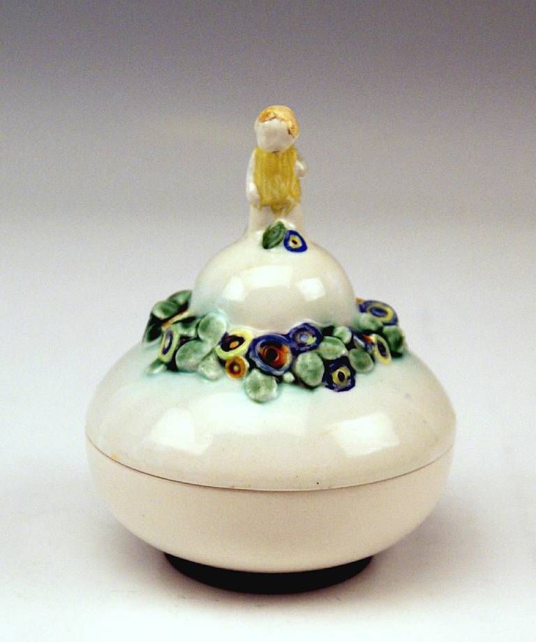 Bertold Löffler Vienna Lidded Round Bowl With Cherub En Miniature, Circa 1912 photo furniture