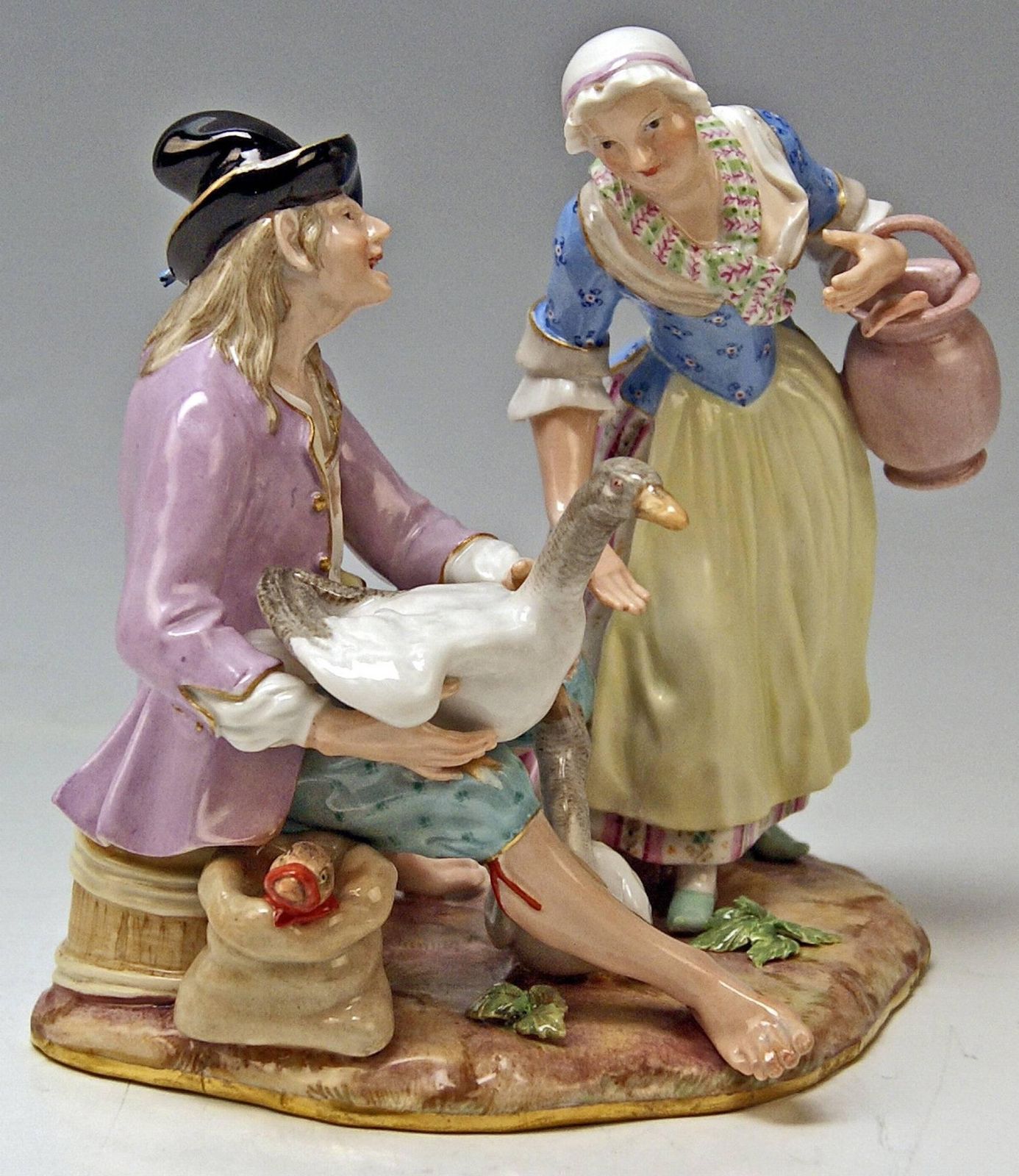 Meissen Rare Figurine Group The Deal With Geese By Circle Of J.J.Kaendler C.1870 photo furniture