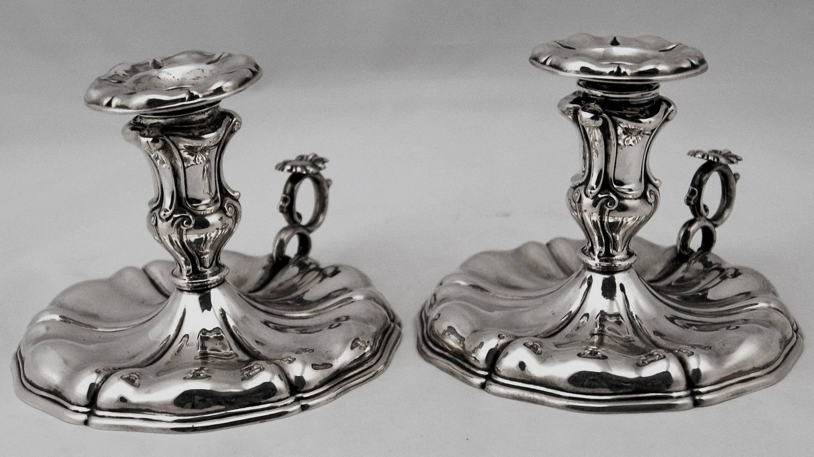 Silver Italian Pair Of Candlesticks, Made Circa 1875 1880 photo Home Decor
