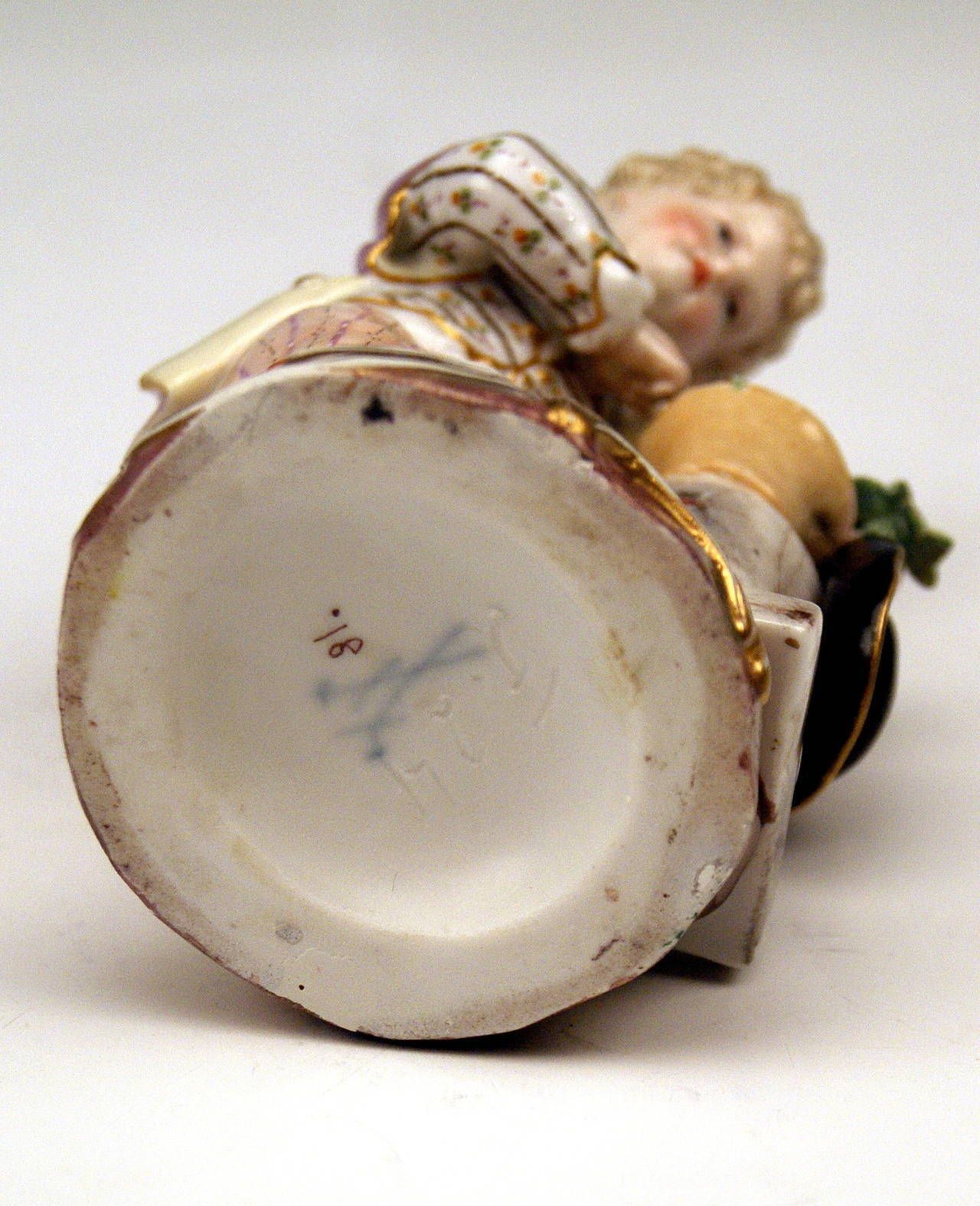 Meissen Two Children Seasons Figurines The Fall Model F 24 Acier C.1870 photo vintage