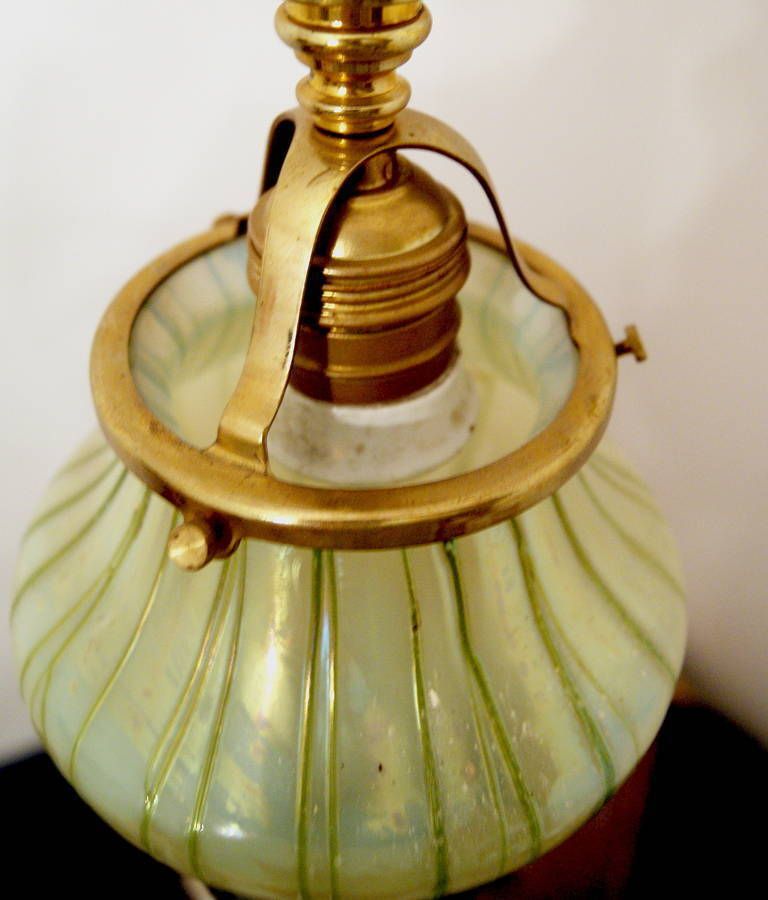 Art Nouveau Suspended Lamp Pendant Vienna Palme Koenig Shade C.1900 photo vinterior