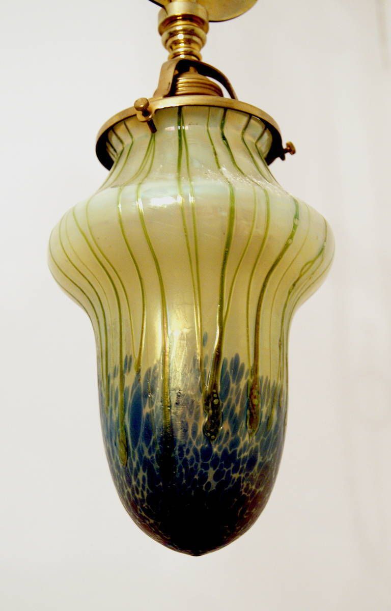 Art Nouveau Suspended Lamp Pendant Vienna Palme Koenig Shade C.1900 photo buy