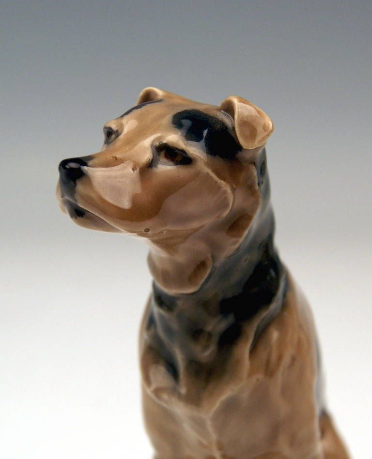 Meissen Lovely Dog Figurine Terrier By Paul Walther Made C. 1935 photo vinterior