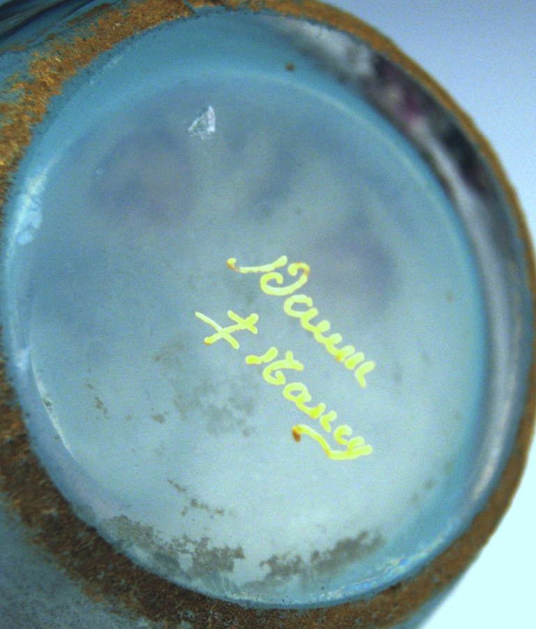 Daum Nancy Vase Flower Blossoms On Stems Art Nouveau France Lorraine C. 1900 photo buy