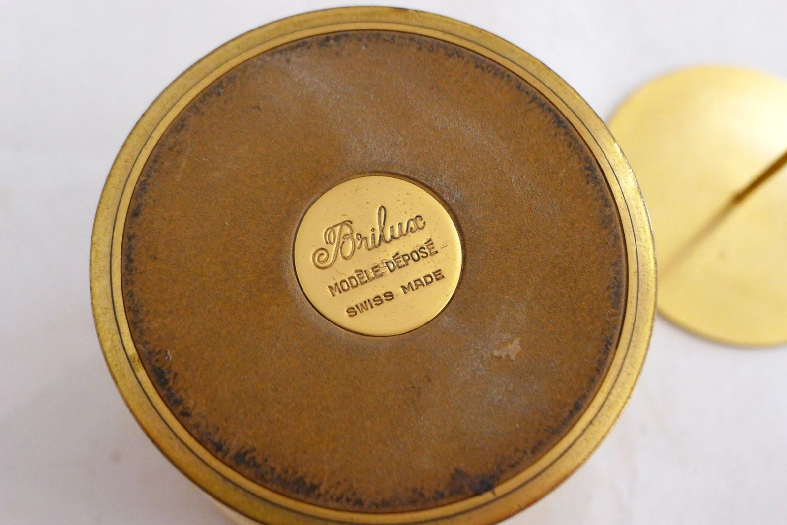 photo furniture Tobacco Jar Box In Gilded Brass By Brilux For Dunhill, Switzerland, 1950s