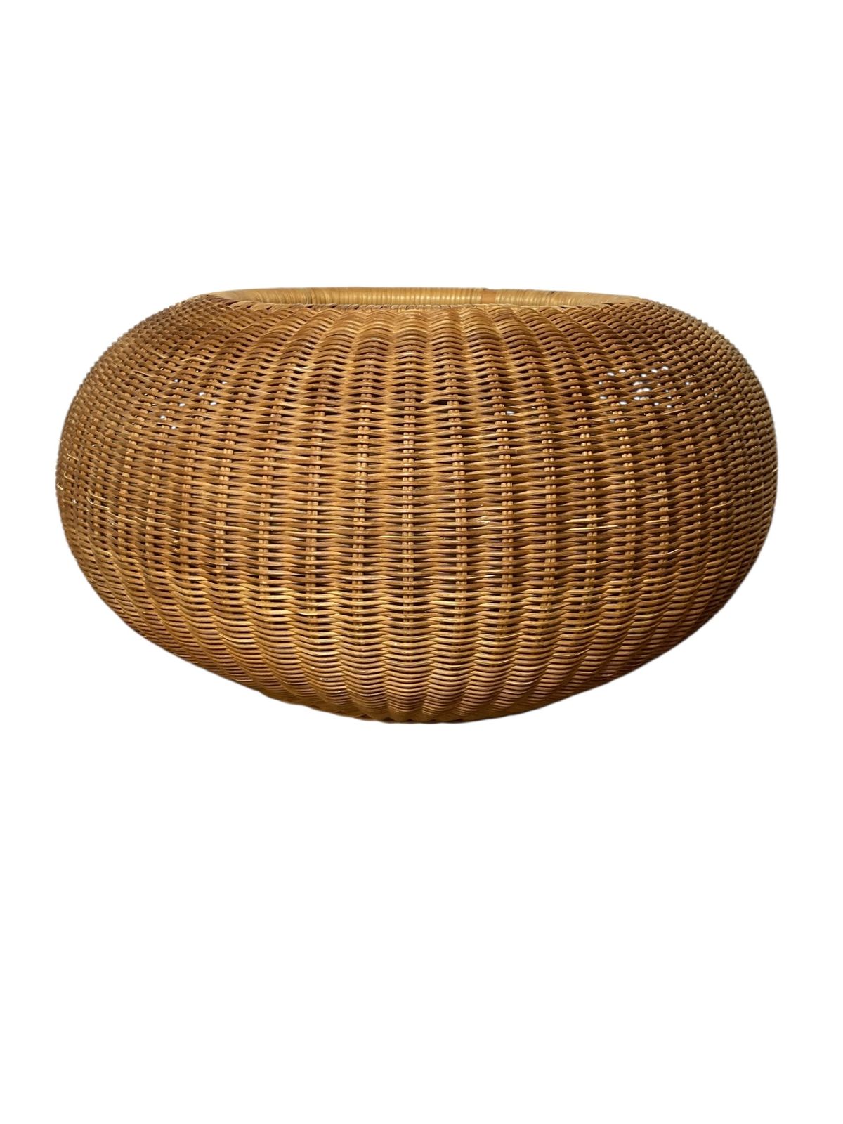 Mid Century Rustic Wicker Or Rattan Plant Stand photo furniture