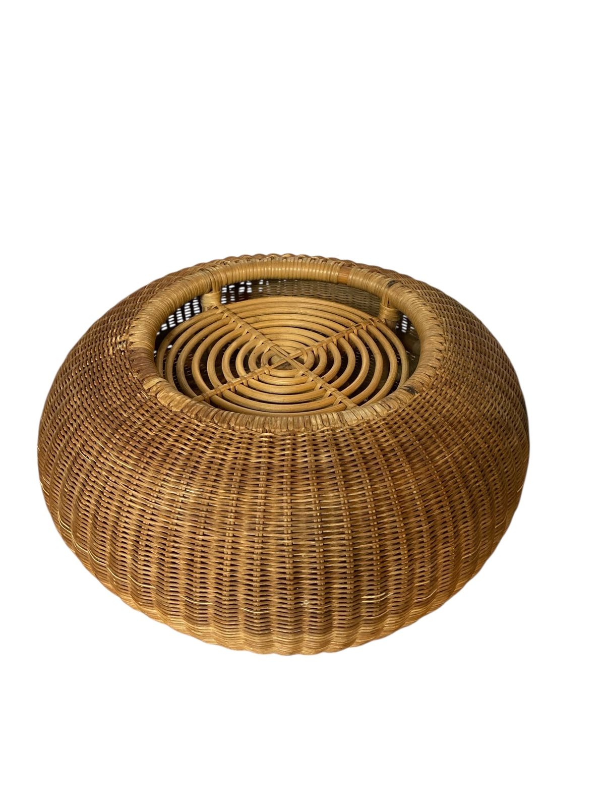 Mid Century Rustic Wicker Or Rattan Plant Stand photo 120.0