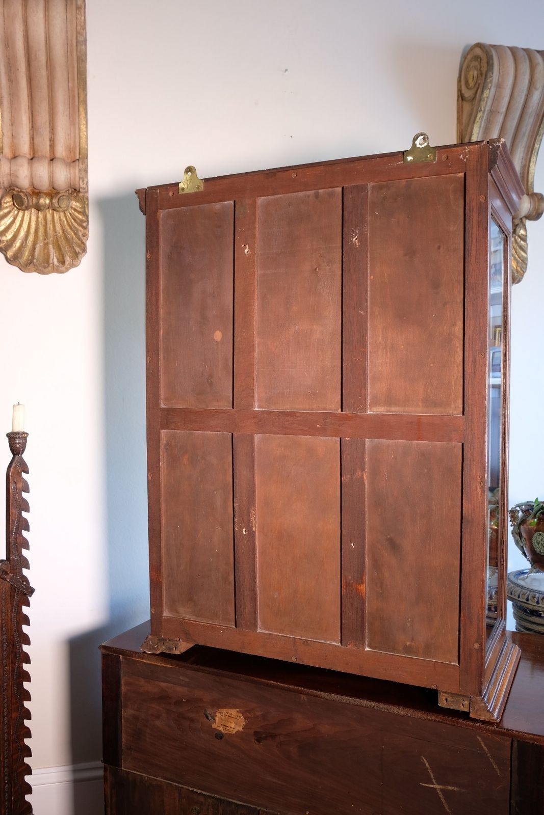 Mahogany Astral Glazed Wall Display Cupboard C 1910 photo Furniture