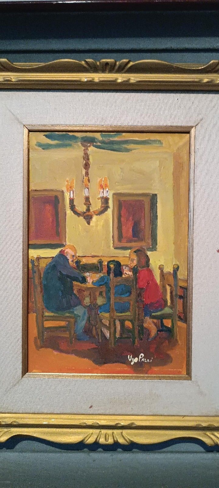 Oil Figure Painting On Cardboard Canvas Ugo Crazy photo Art