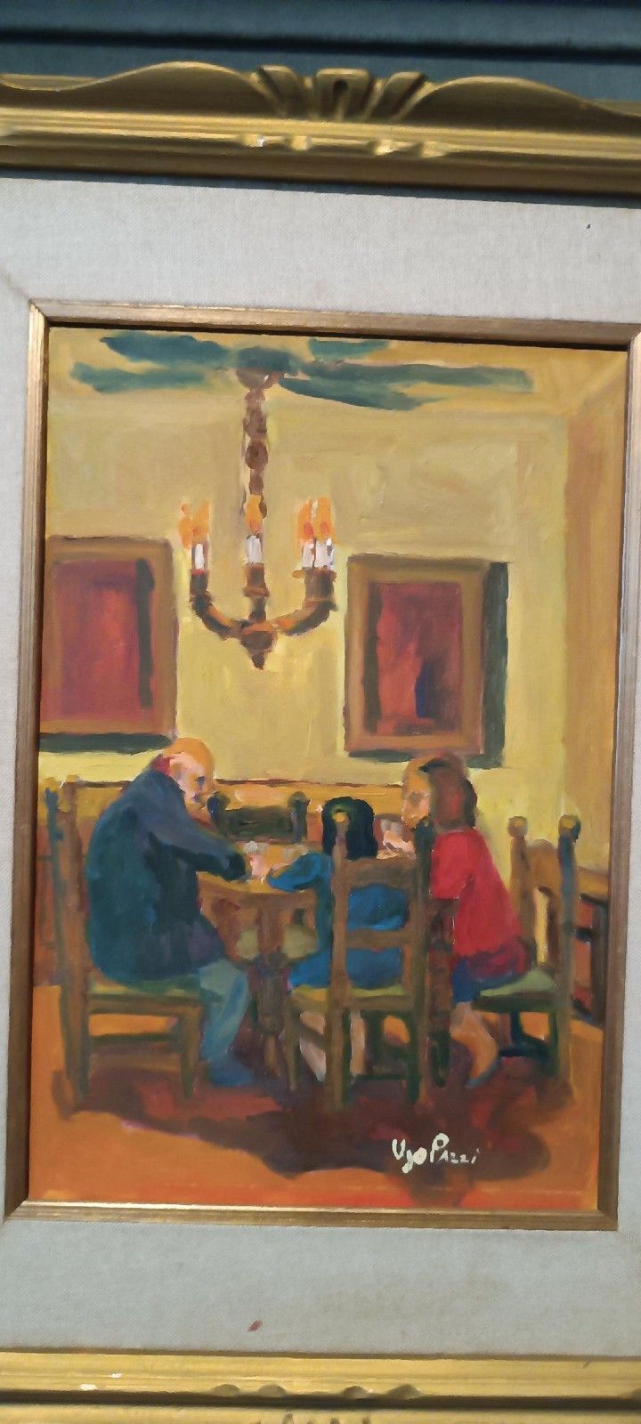 Oil Figure Painting On Cardboard Canvas Ugo Crazy photo 104.0