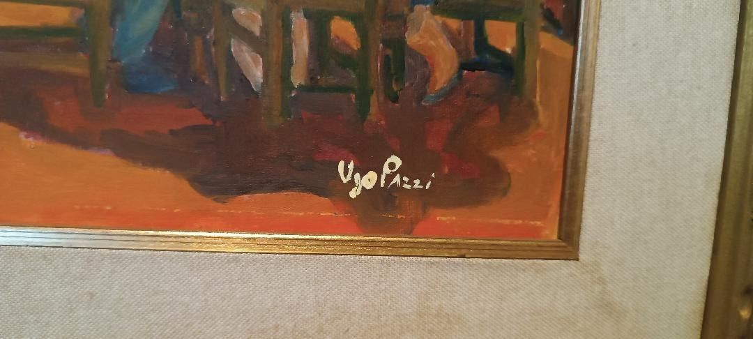 Oil Figure Painting On Cardboard Canvas Ugo Crazy photo buy