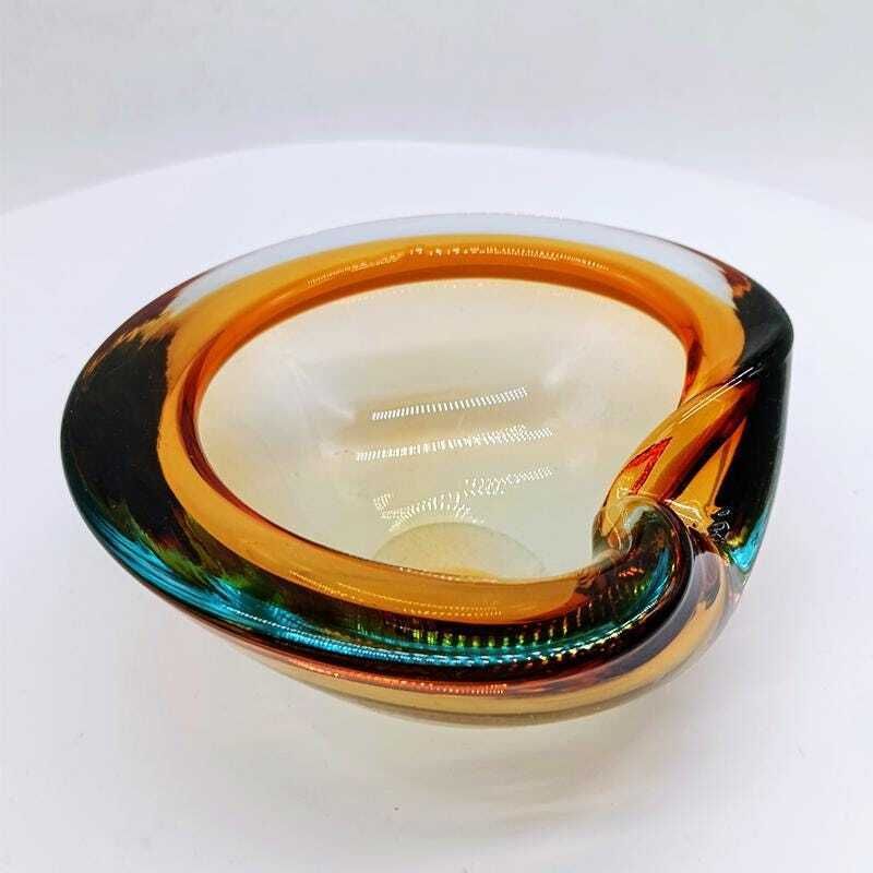1960s Ashtray Or Catch All In Murano Glass By Flavio Poli For Seguso. Made In Italy. photo 173.0