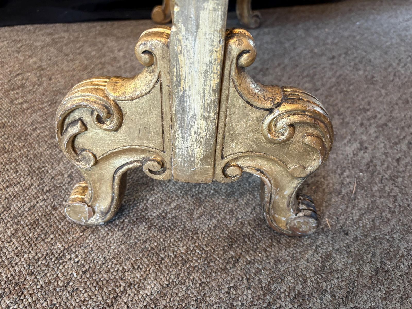 Antique French Georgian Period Tapestry Large Gilt Gesso Rocco Fire Screen Stand photo 999.0