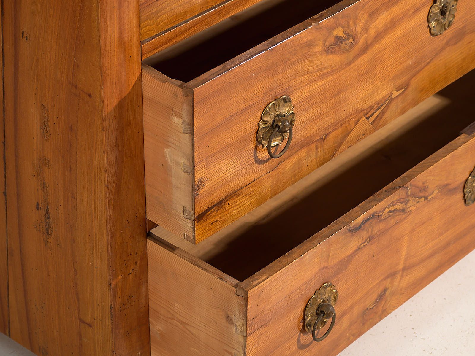 Antique Biedermeier Chest Of Drawers With Flower Shaped Hardware (C.1850) #62 photo vinterior