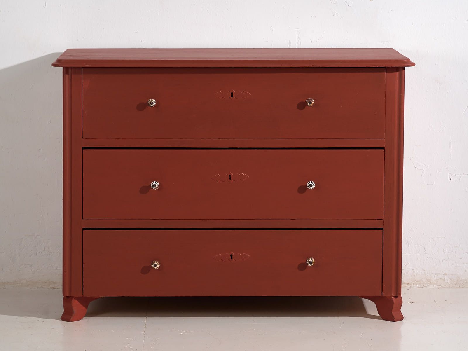 Antique Red Terracotta Chest Of Drawers (C.1920) #91 photo Furniture