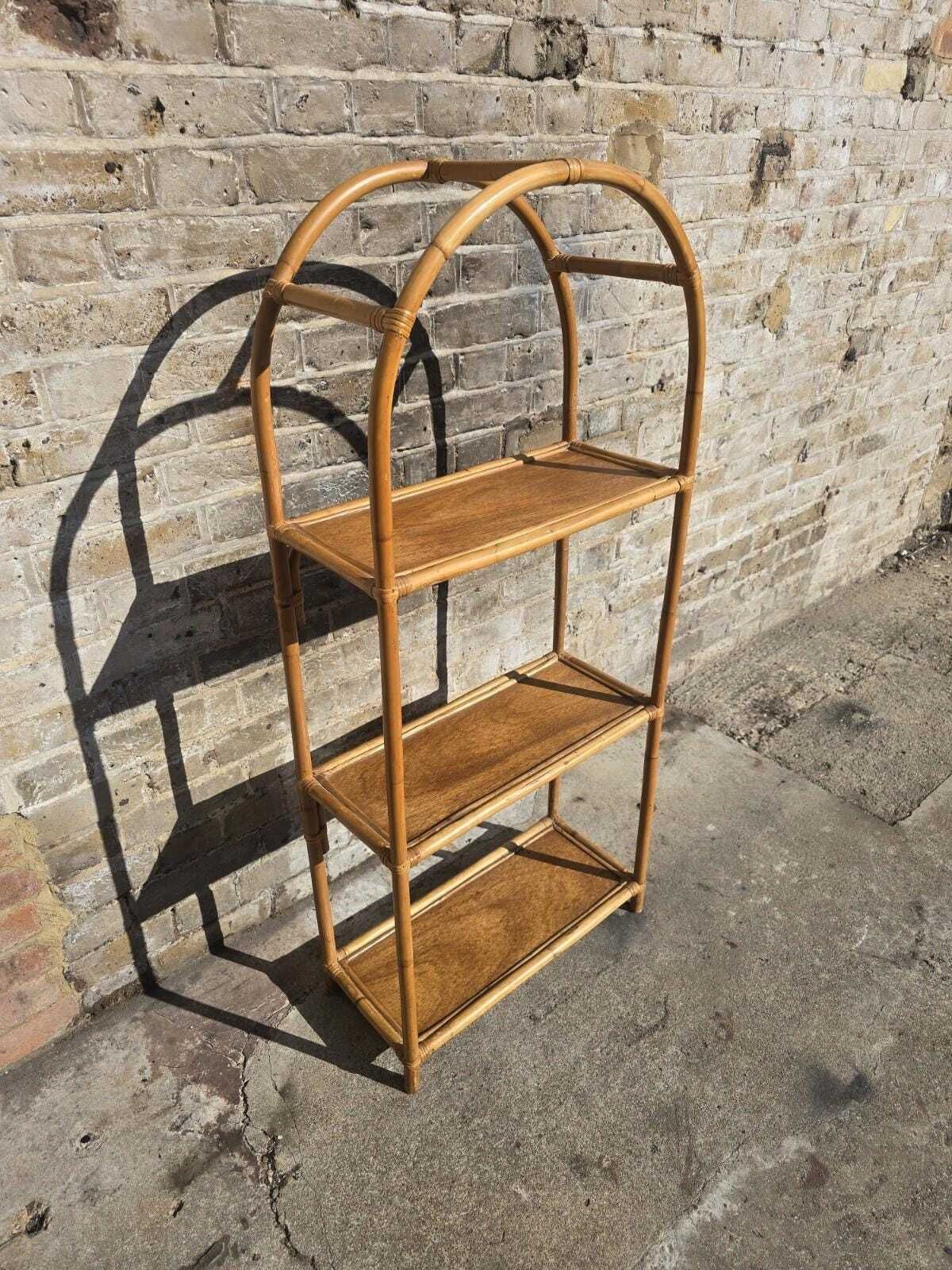 Bamboo Rattan Cane Mid Century Retro Vintage Shelving Unit photo Furniture